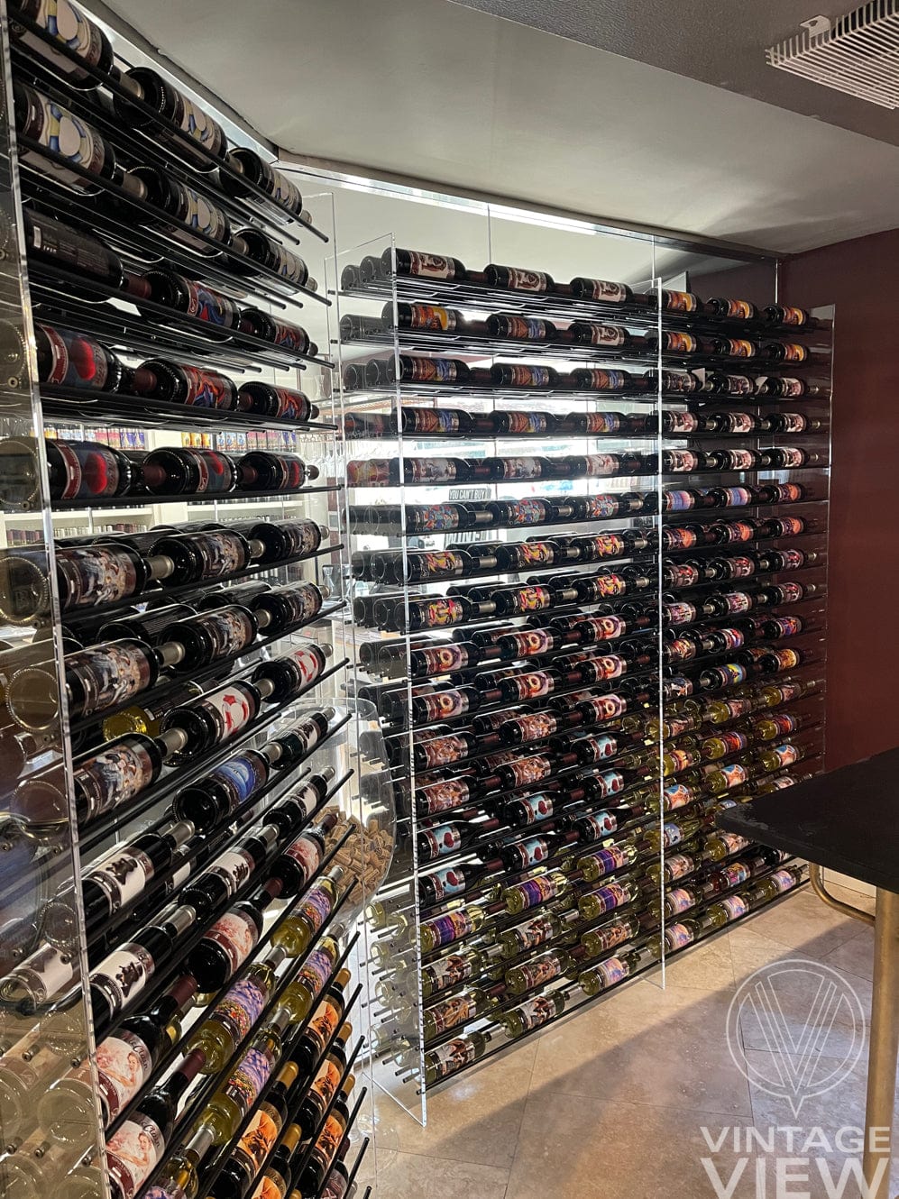 VintageView Evolution Freestanding Metal and Acrylic Wine Rack Tower 92 3C 648 Bottles/3 Extensions WT-92-B3X I Luxury Appliances Direct