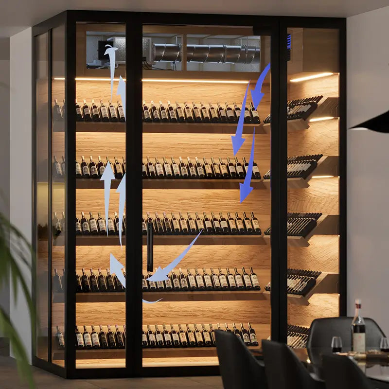 WhisperKOOL Mini Blow-Through OMEGA 110V H.E. Split Wine Cellar Cooling System – S-WKBT-MINI-OMEGA Wine Cellar Units S-WKBT-MINI-OMEGA Luxury Appliances Direct