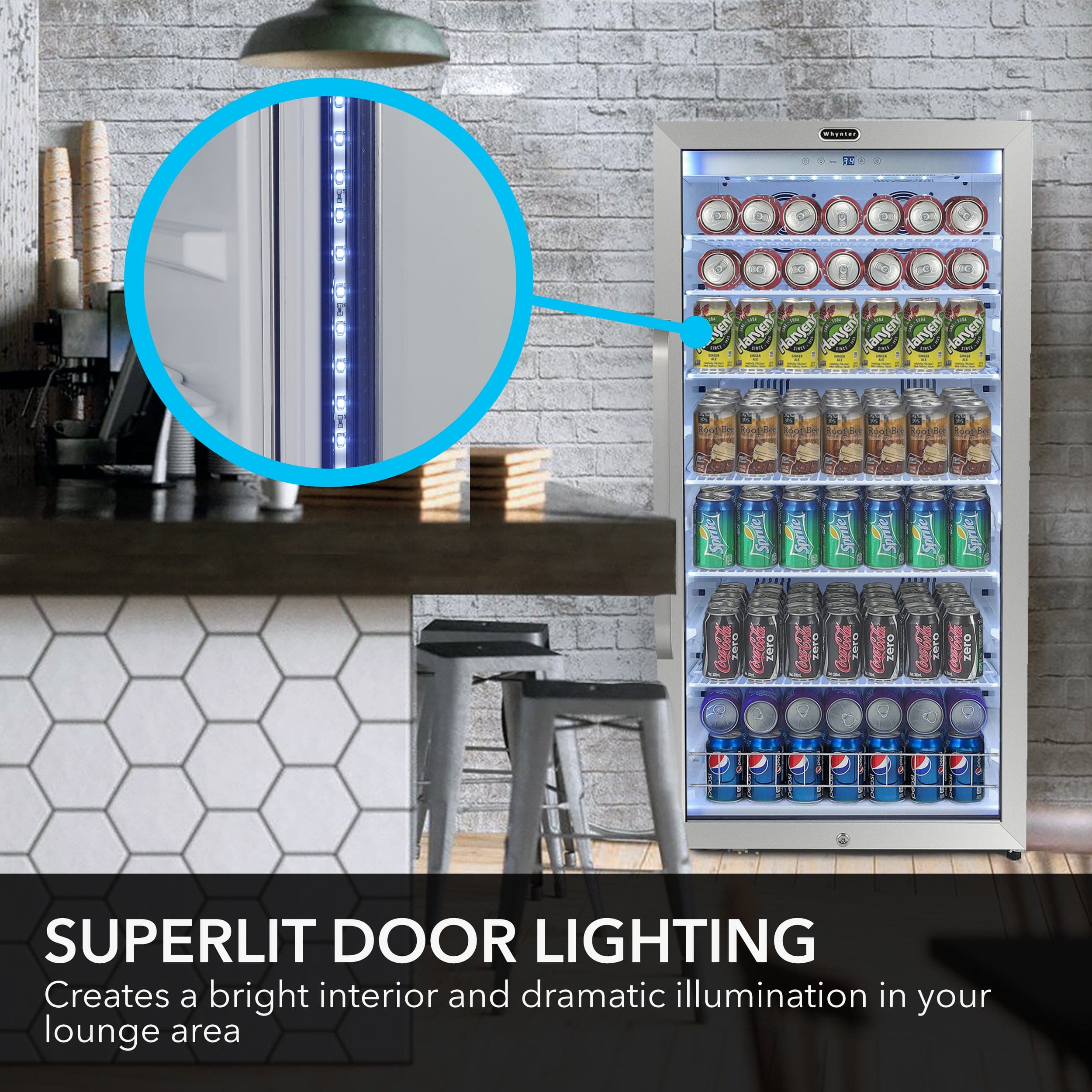 Whynter 10.6 Cubic Feet Freestanding Commercial Beverage Fridge CBM-1060XLW I Luxury Appliances Direct