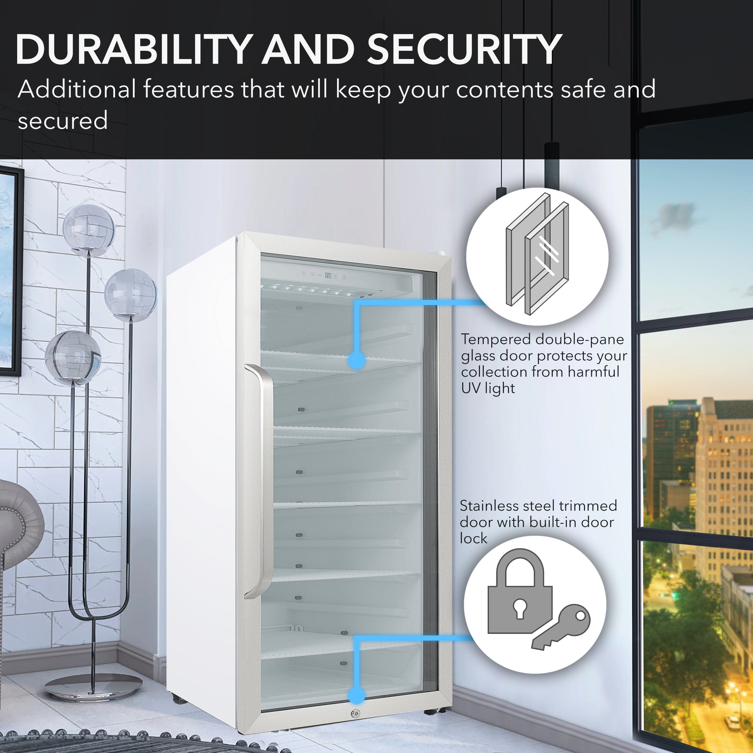 Whynter 10.6 Cubic Feet Freestanding Commercial Beverage Fridge CBM-1060XLW I Luxury Appliances Direct