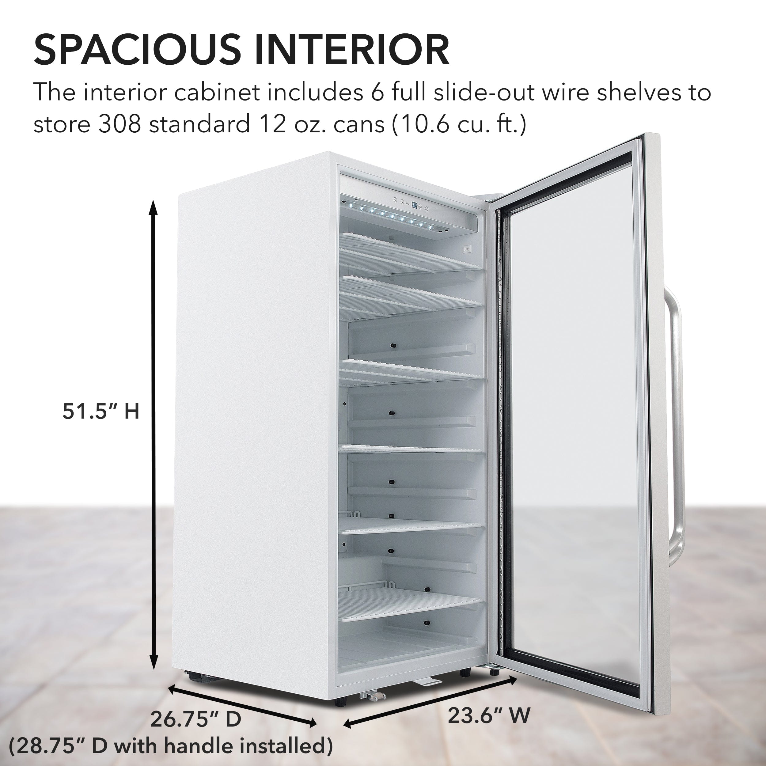 Whynter 10.6 Cubic Feet Freestanding Commercial Beverage Fridge CBM-1060XLW I Luxury Appliances Direct