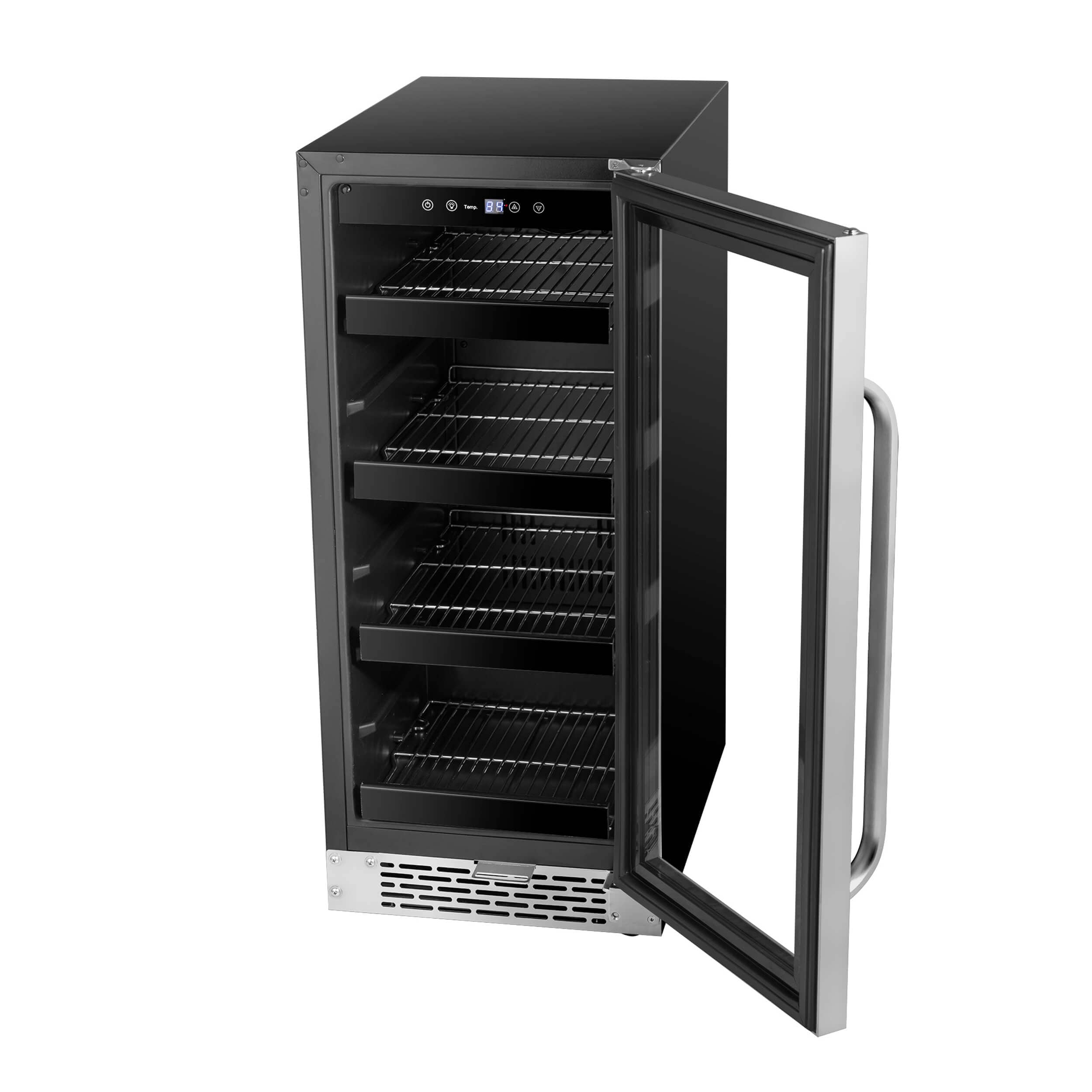 Whynter 15 inch Built-In 80 Can Undercounter Stainless Steel Beverage Refrigerator with Reversible Door BBR-838SB I Luxury Appliances Direct