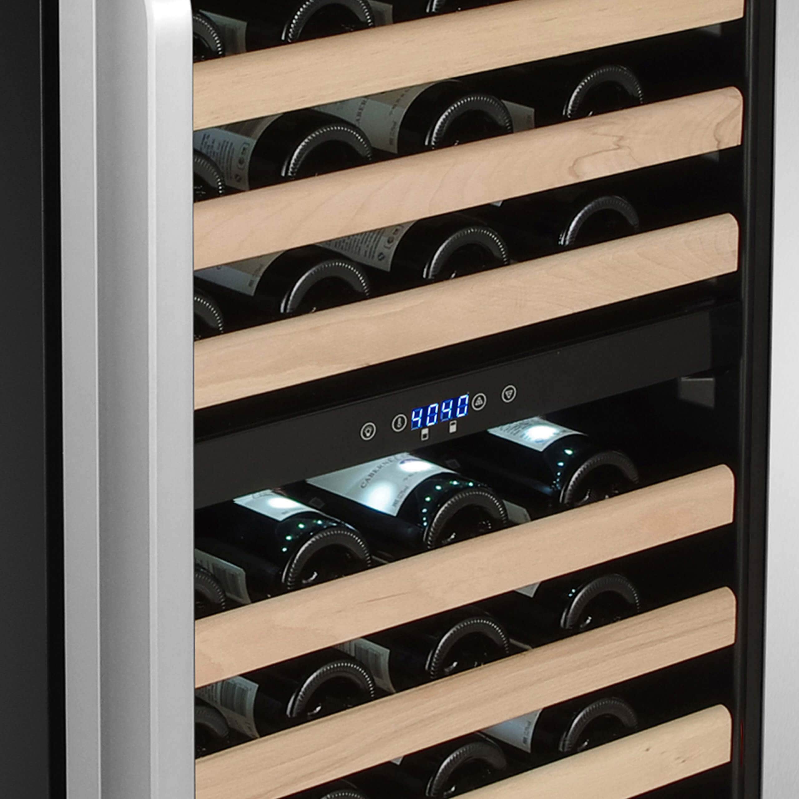 Whynter 164 Bottle Built-in Stainless Steel Dual Zone Compressor Wine Refrigerator BWR-1642DZ I Luxury Appliances Direct