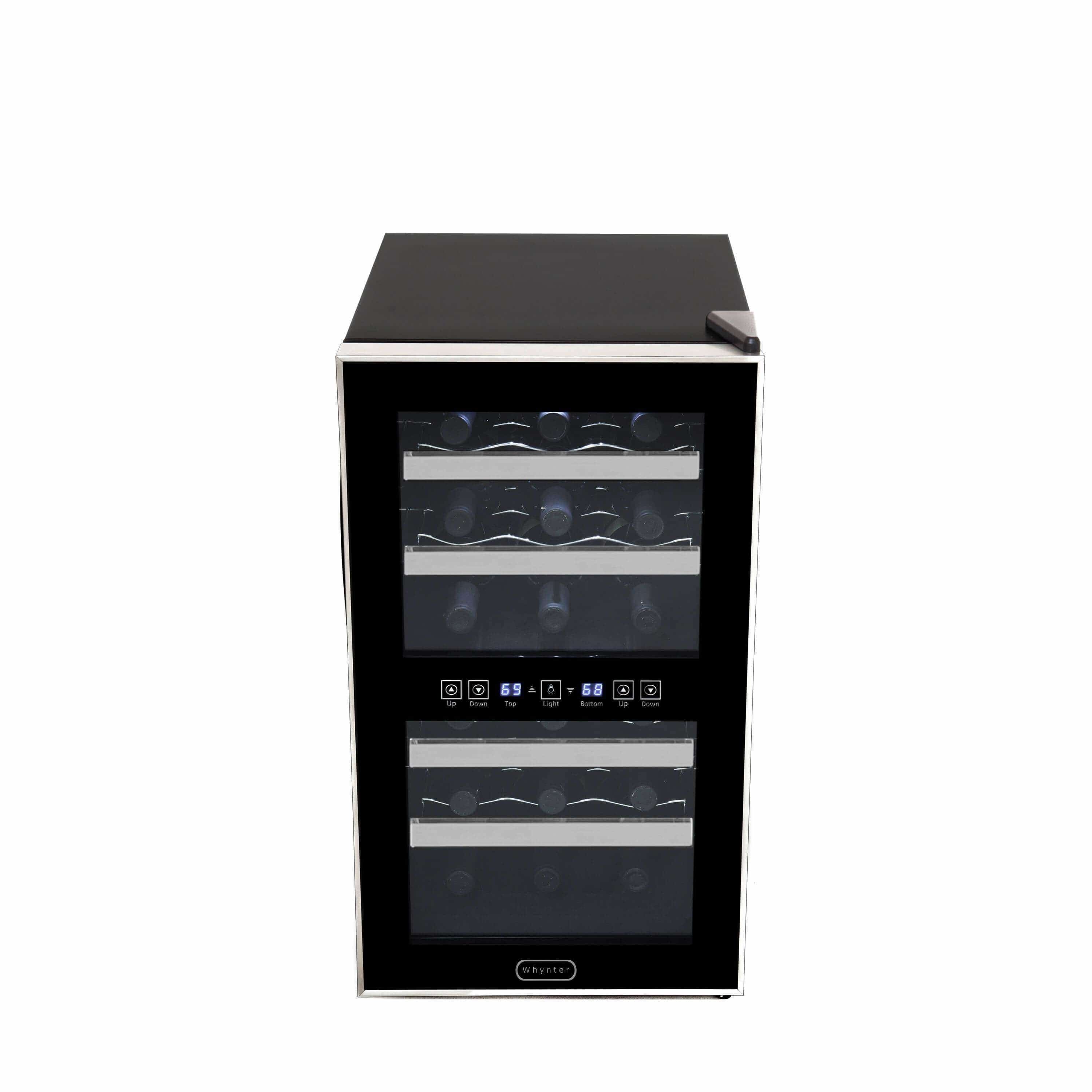 Whynter 18 Bottle Dual Zone Thermoelectric Wine Cooler WC-181DS I Luxury Appliances Direct