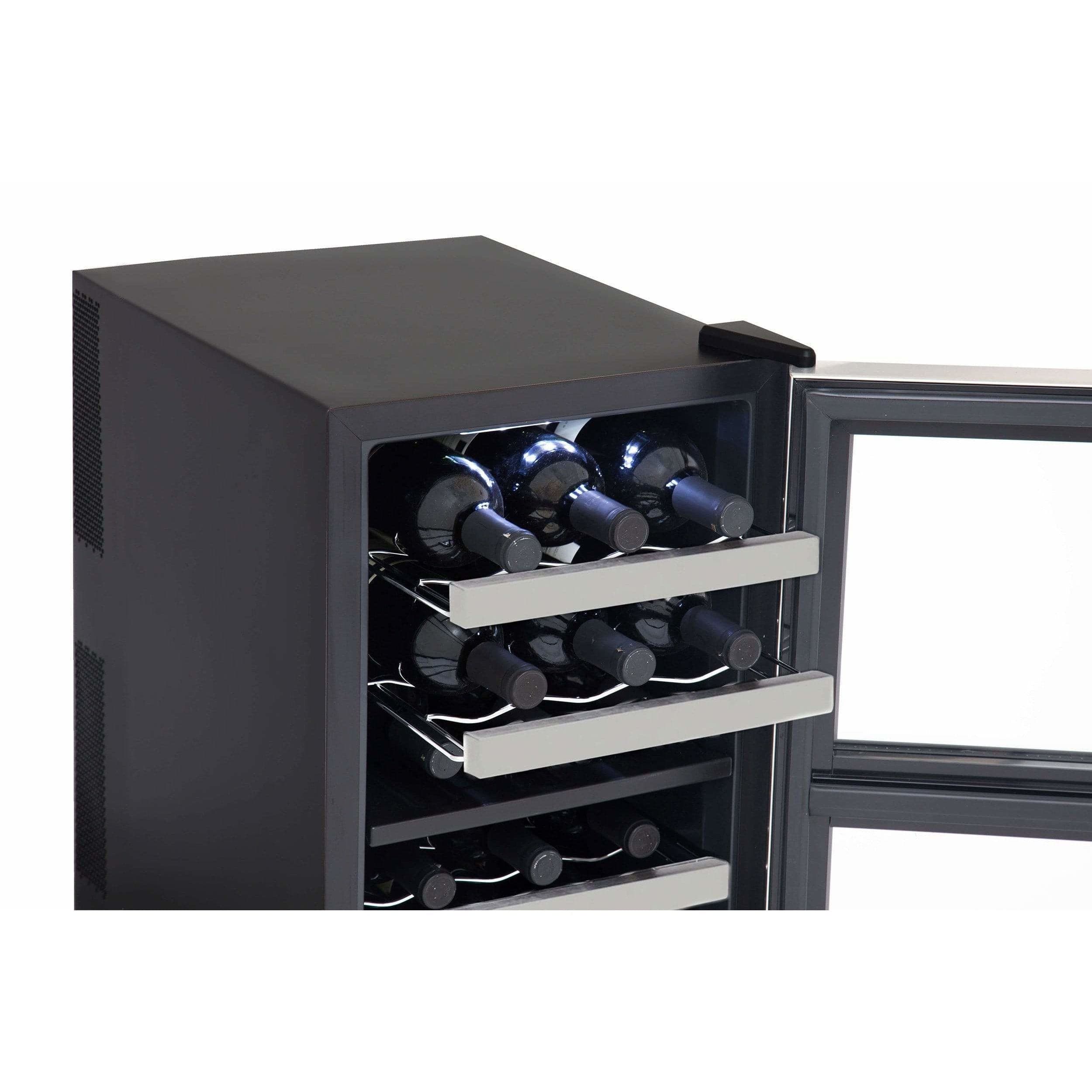 Whynter 18 Bottle Dual Zone Thermoelectric Wine Cooler WC-181DS I Luxury Appliances Direct