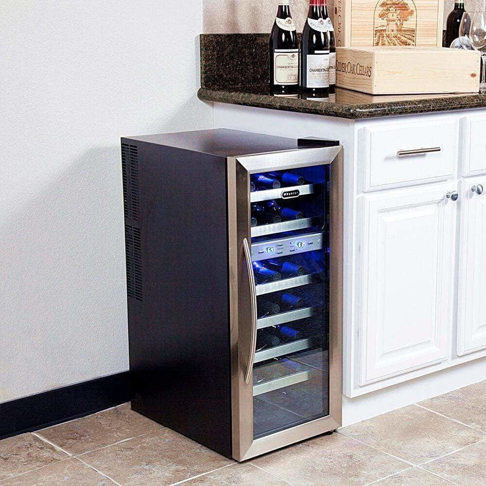 Whynter 21 Bottle Dual Temperature Zone Wine Cooler WC-211DZ I Luxury Appliances Direct