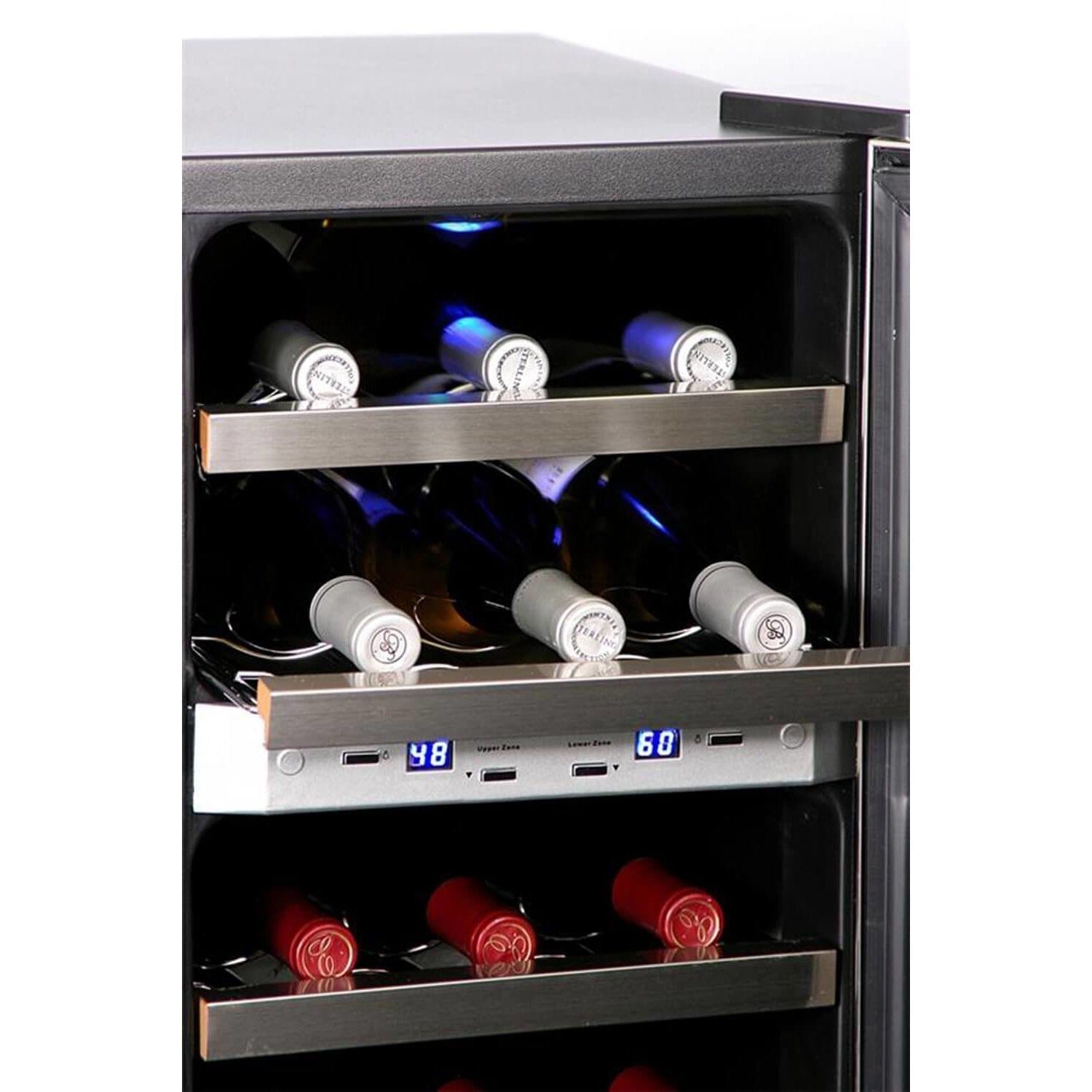 Whynter 21 Bottle Dual Temperature Zone Wine Cooler WC-211DZ I Luxury Appliances Direct