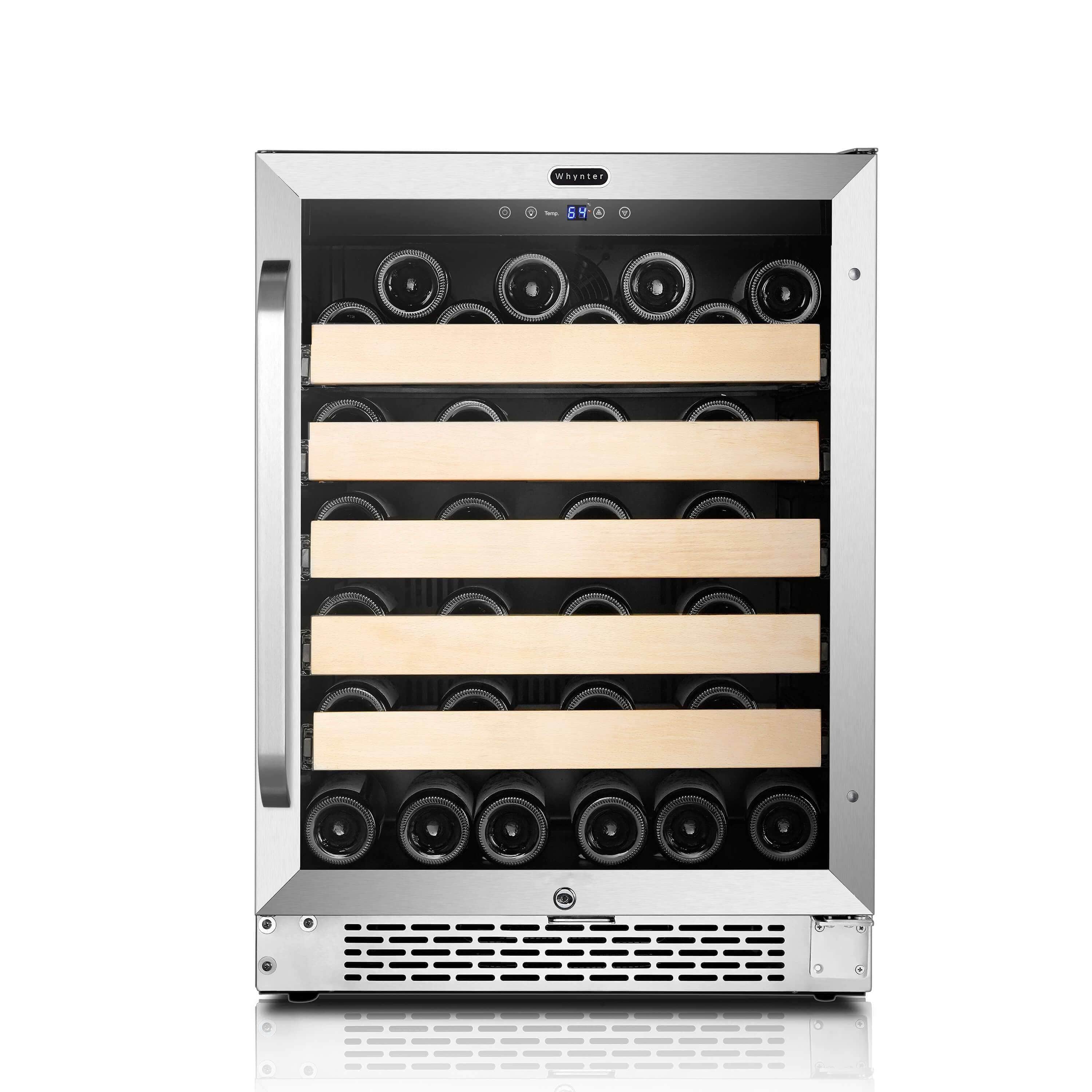 Whynter 24" Built-In Stainless Steel 54 Bottle Wine Refrigerator Cooler BWR-541STS I Luxury Appliances Direct
