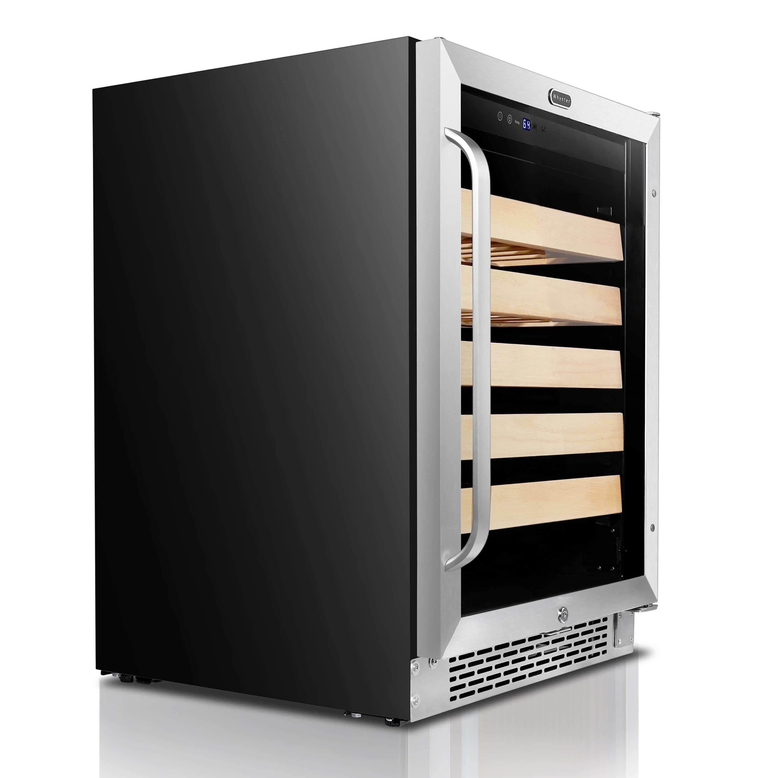 Whynter 24" Built-In Stainless Steel 54 Bottle Wine Refrigerator Cooler BWR-541STS I Luxury Appliances Direct