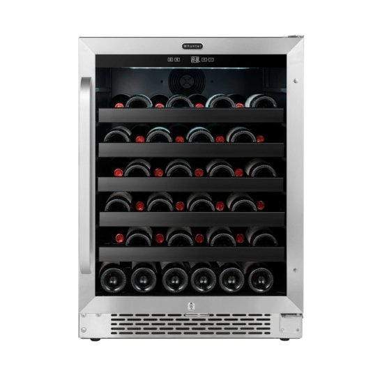 Whynter 24 inch Built-In 46 Bottle Undercounter Stainless Steel Wine Refrigerator with Reversible Door, Digital Control, Lock and Carbon Filter BWR-408SB I Luxury Appliances Direct