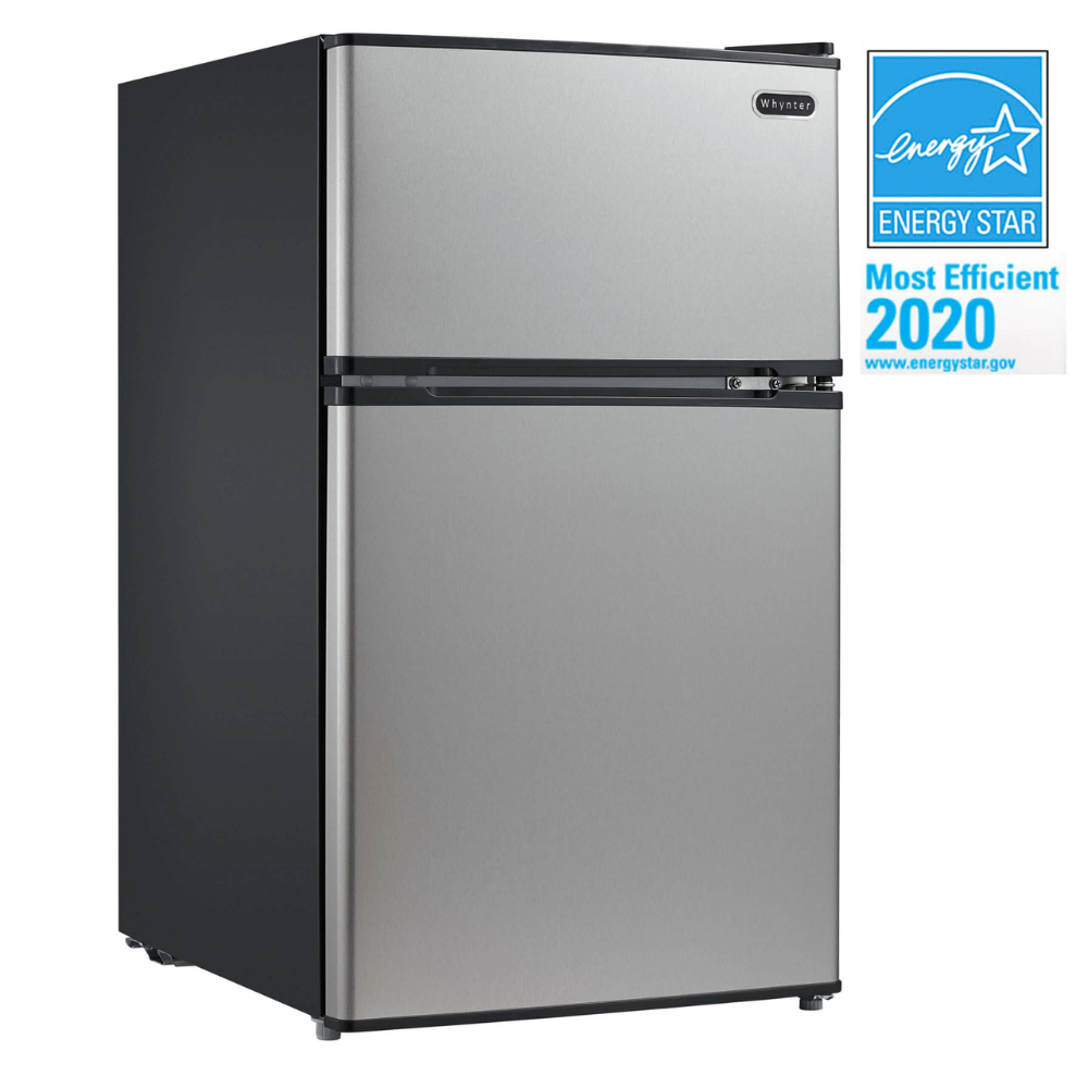 Whynter 3.4 cu.ft. Energy Star Stainless Steel Compact Refrigerator/Freezer MRF-340DS I Luxury Appliances Direct
