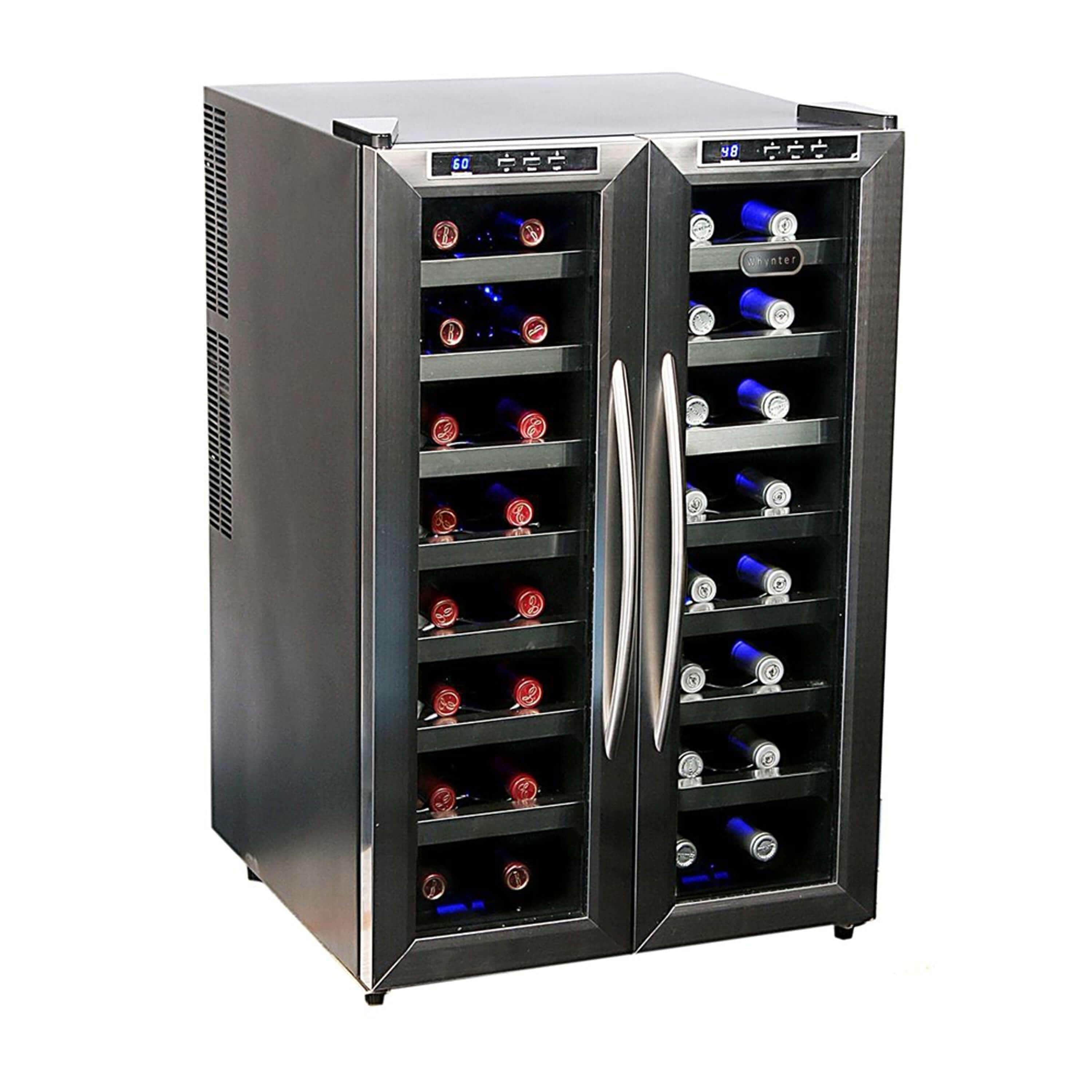 Whynter 32 Bottle Dual Temperature Zone Wine Cooler WC-321DD I Luxury Appliances Direct