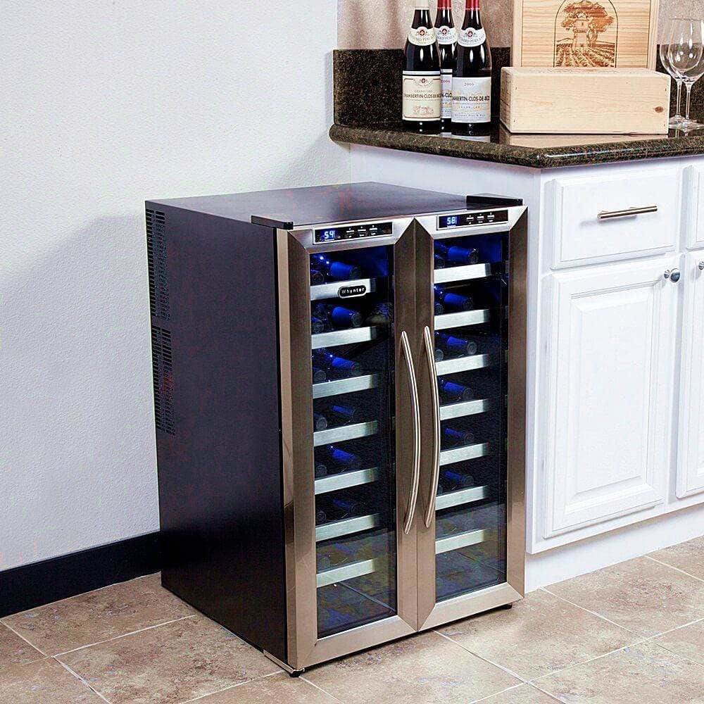 Whynter 32 Bottle Dual Temperature Zone Wine Cooler WC-321DD I Luxury Appliances Direct