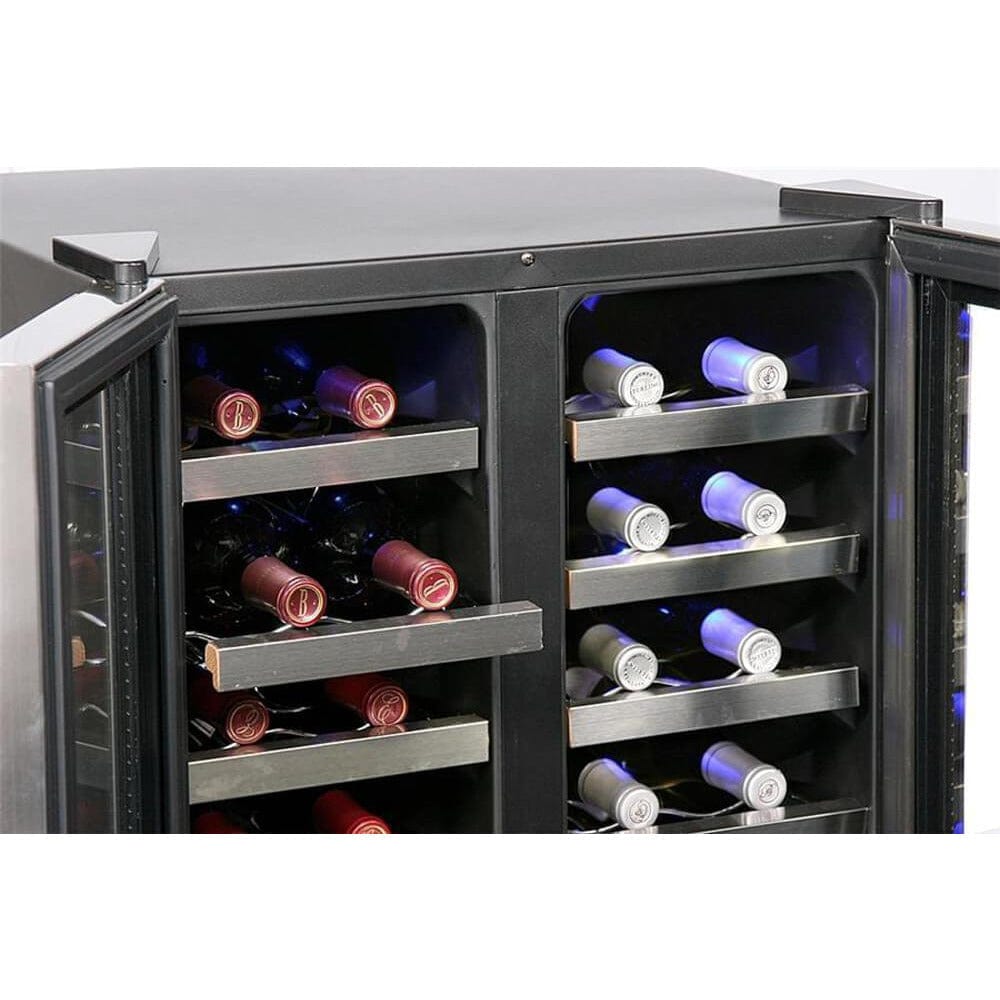 Whynter 32 Bottle Dual Temperature Zone Wine Cooler WC-321DD I Luxury Appliances Direct