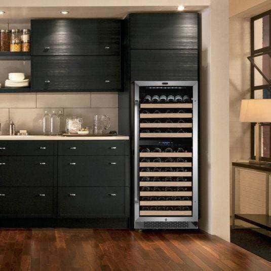 Whynter 92 Bottle Built-in Stainless Steel Dual Zone Compressor Wine Refrigerator with Display Rack and LED display BWR-0922DZ I Luxury Appliances Direct