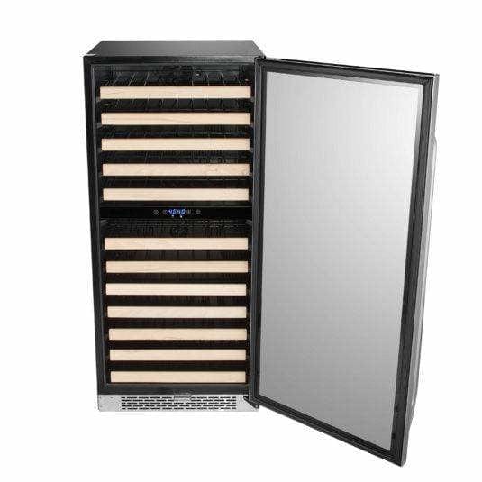 Whynter 92 Bottle Built-in Stainless Steel Dual Zone Compressor Wine Refrigerator with Display Rack and LED display BWR-0922DZ I Luxury Appliances Direct