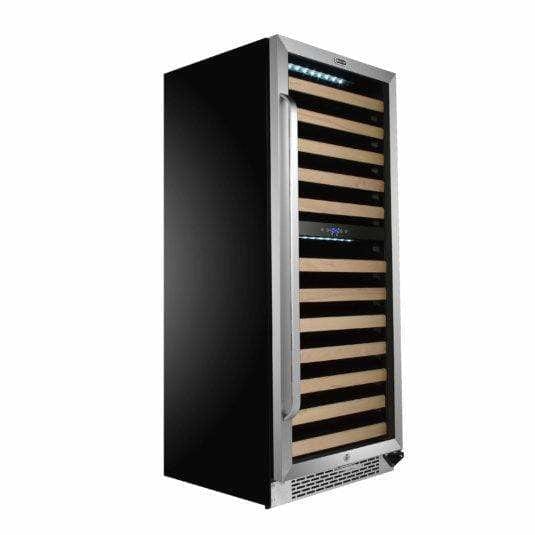 Whynter 92 Bottle Built-in Stainless Steel Dual Zone Compressor Wine Refrigerator with Display Rack and LED display BWR-0922DZ I Luxury Appliances Direct