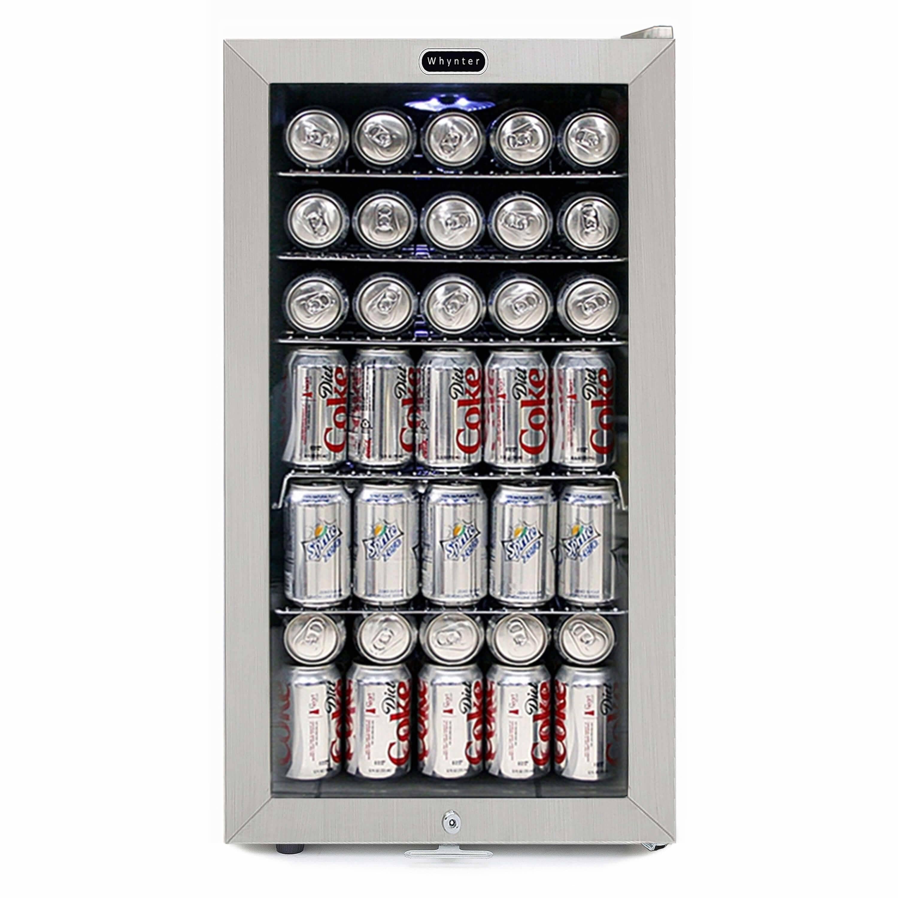 Whynter Beverage Refrigerator With Lock - Stainless Steel 120 Can Capacity BR-128WS I Luxury Appliances Direct
