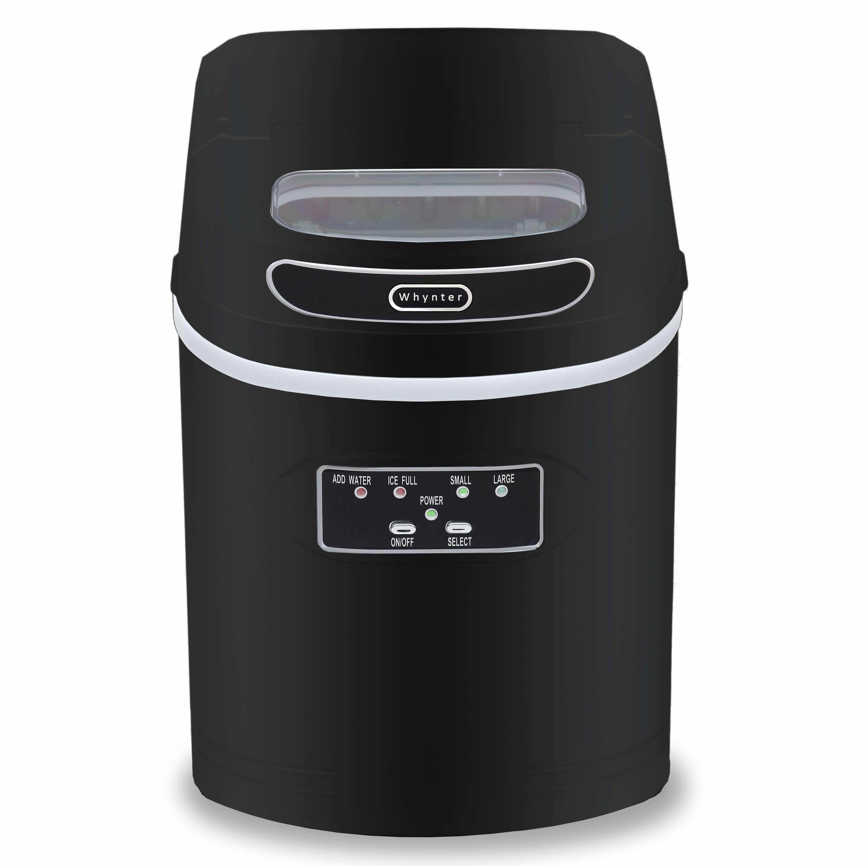 Whynter Compact Portable Ice Maker 27 lb capacity Black IMC-270MB I Luxury Appliances Direct