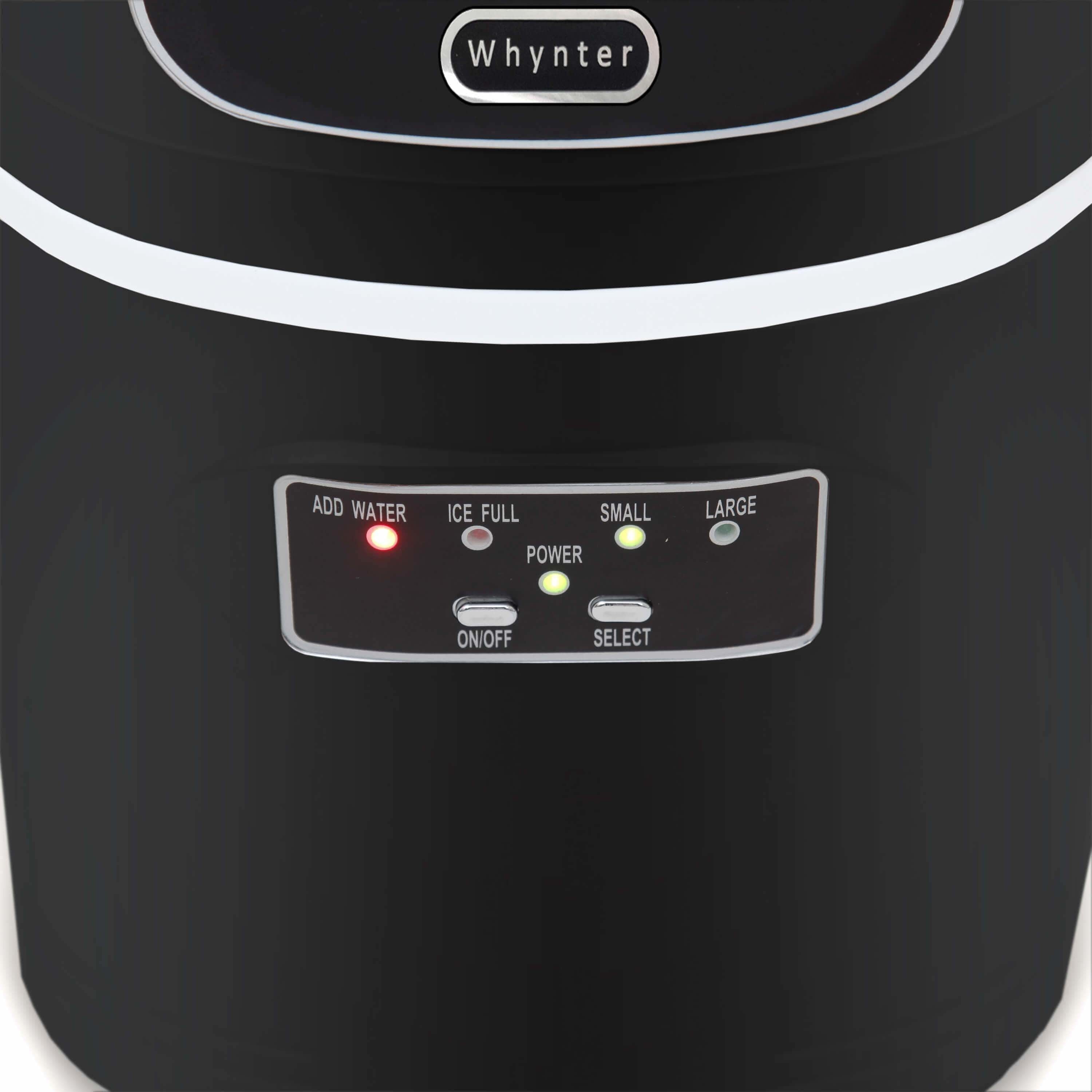 Whynter Compact Portable Ice Maker 27 lb capacity Black IMC-270MB I Luxury Appliances Direct