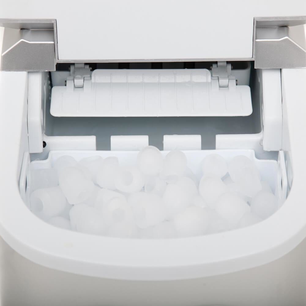 Whynter Compact Portable Ice Maker 27 lb capacity Metallic Silver IMC-270MS I Luxury Appliances Direct