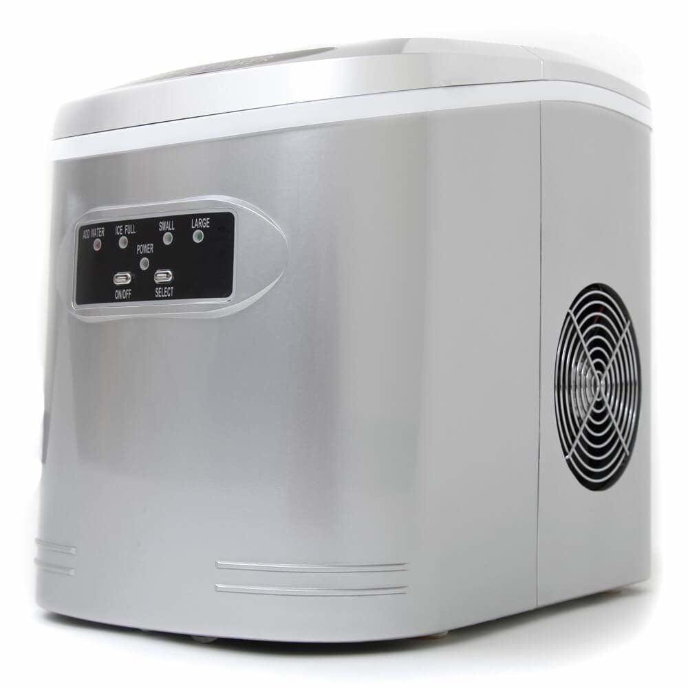 Whynter Compact Portable Ice Maker 27 lb capacity Metallic Silver IMC-270MS I Luxury Appliances Direct