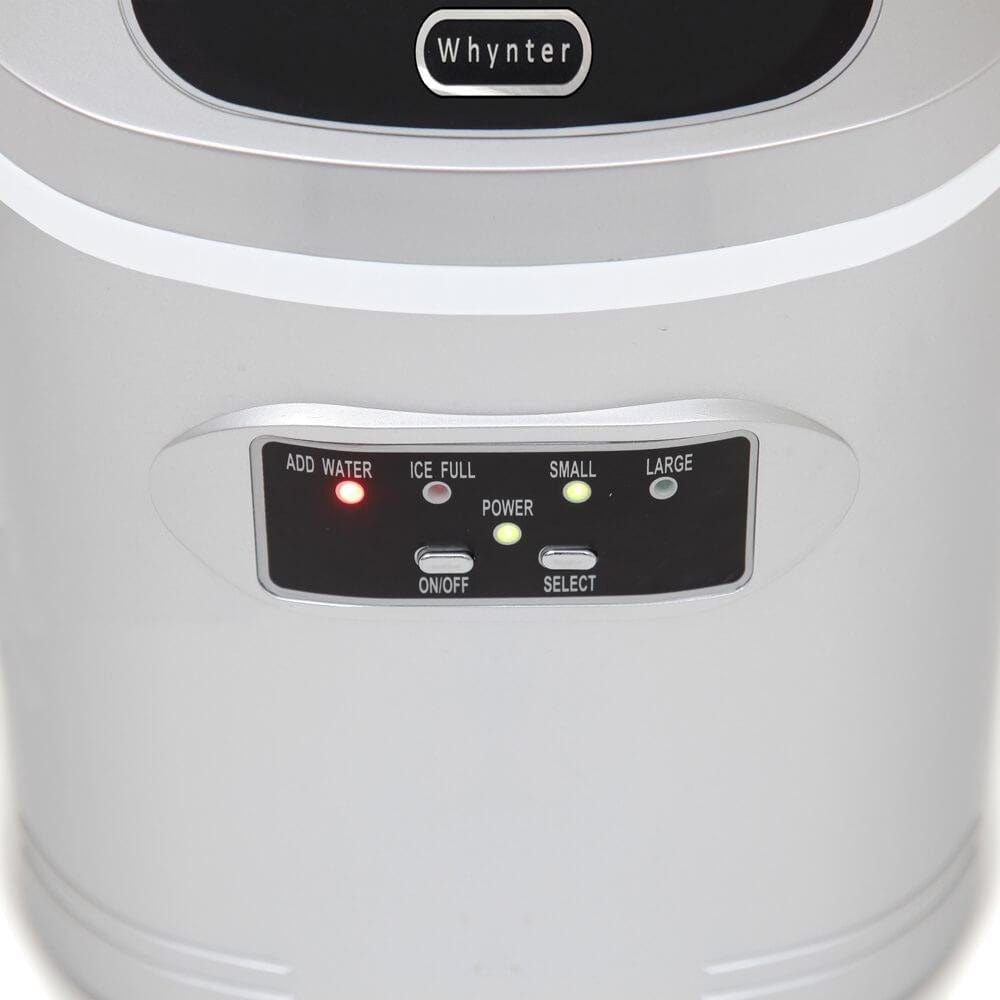 Whynter Compact Portable Ice Maker 27 lb capacity Metallic Silver IMC-270MS I Luxury Appliances Direct