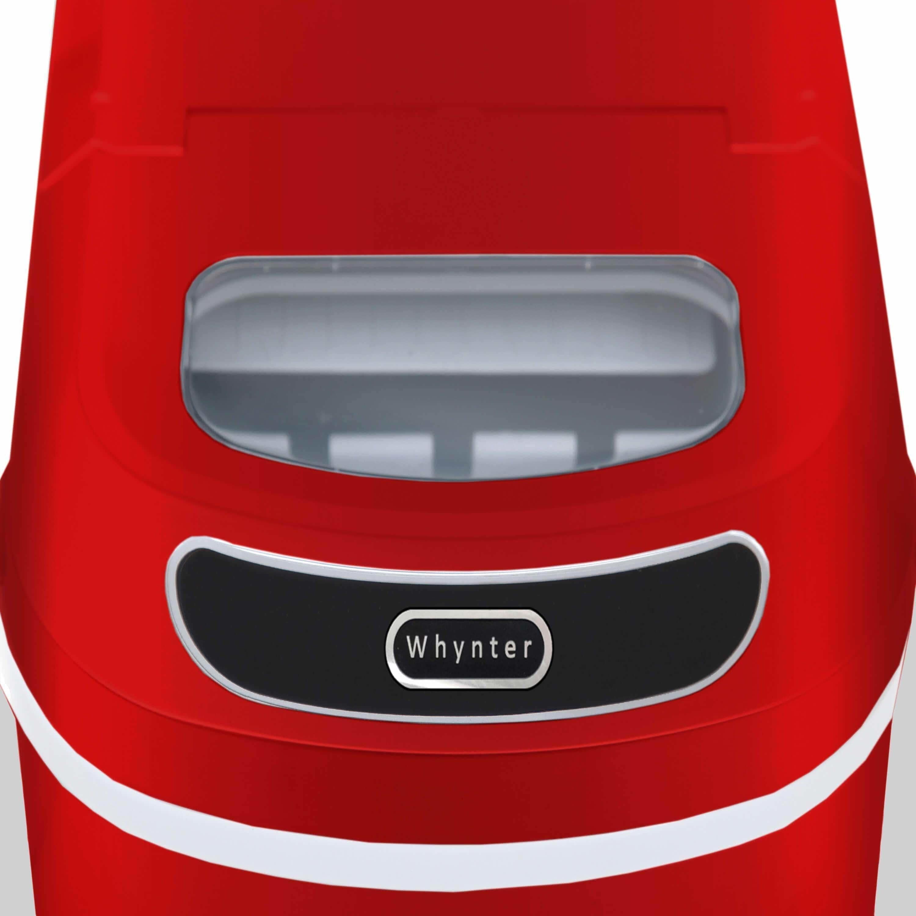 Whynter Compact Portable Ice Maker 27 lb capacity Red IMC-270MR I Luxury Appliances Direct
