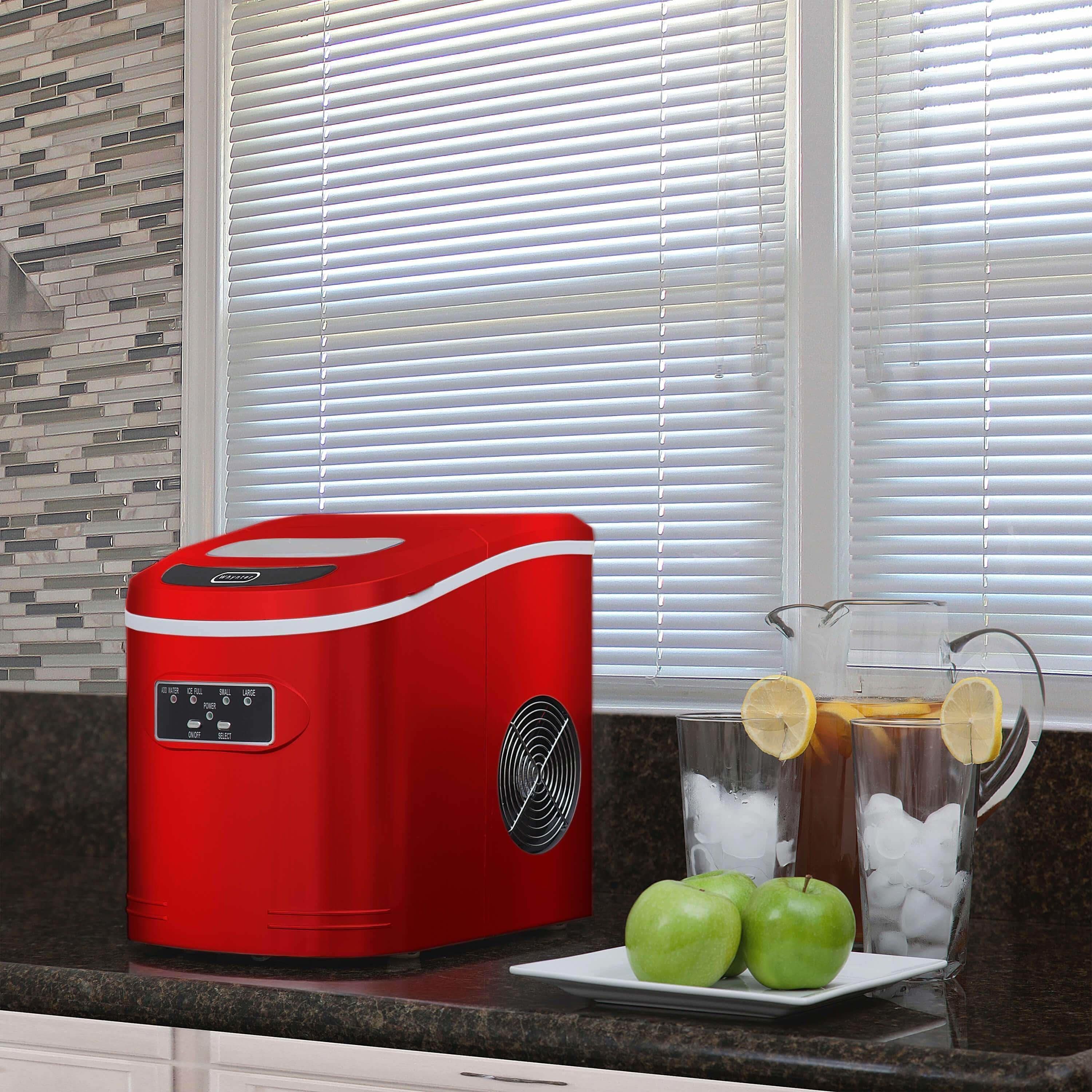 Whynter Compact Portable Ice Maker 27 lb capacity Red IMC-270MR I Luxury Appliances Direct