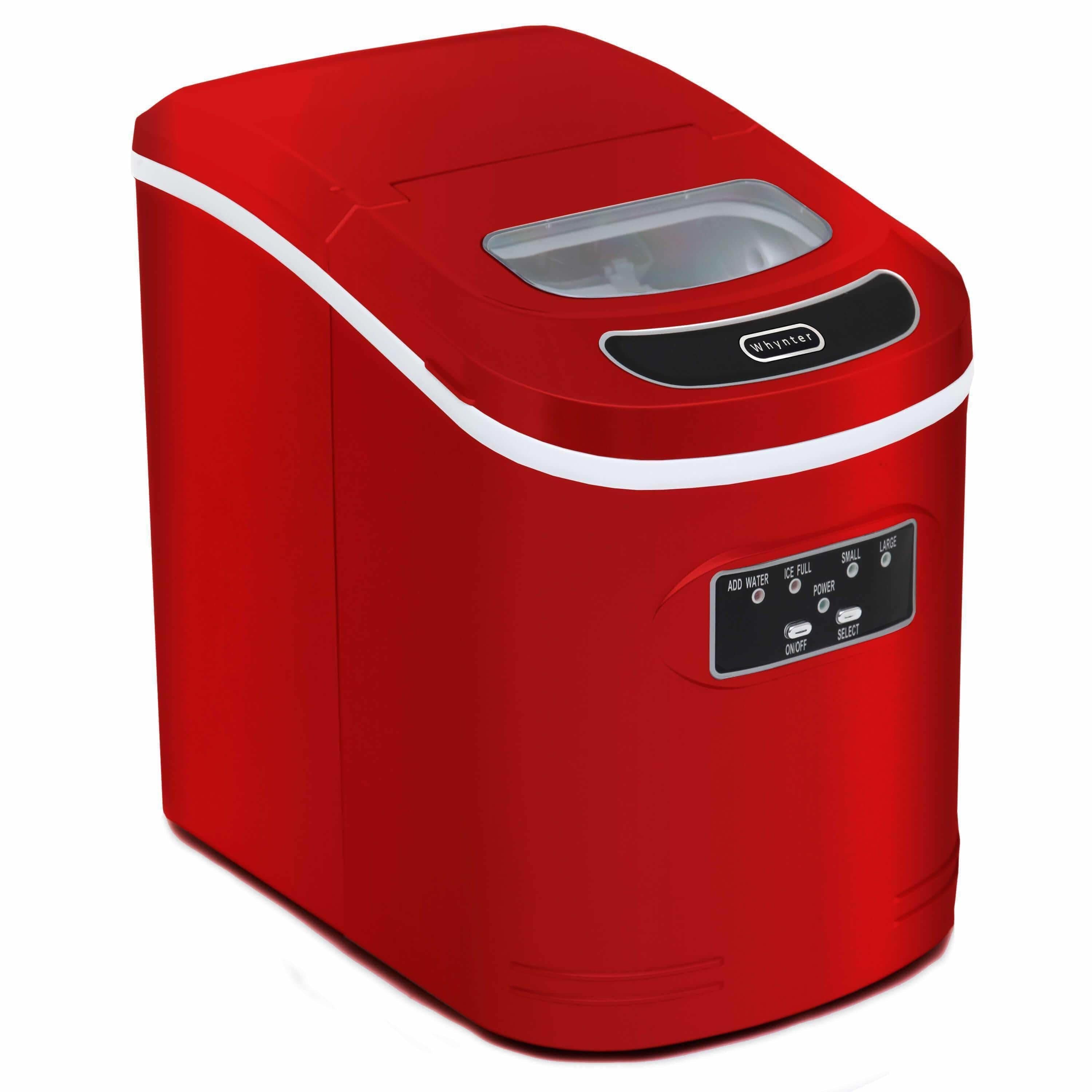Whynter Compact Portable Ice Maker 27 lb capacity Red IMC-270MR I Luxury Appliances Direct