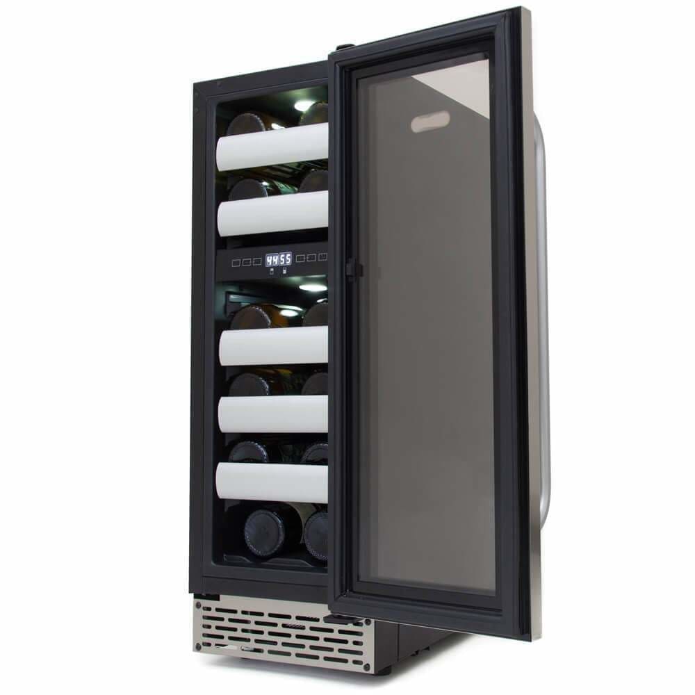 Whynter Elite 17 Bottle Seamless Stainless Steel Door Dual Zone Built-in Wine Refrigerator BWR-171DS I Luxury Appliances Direct