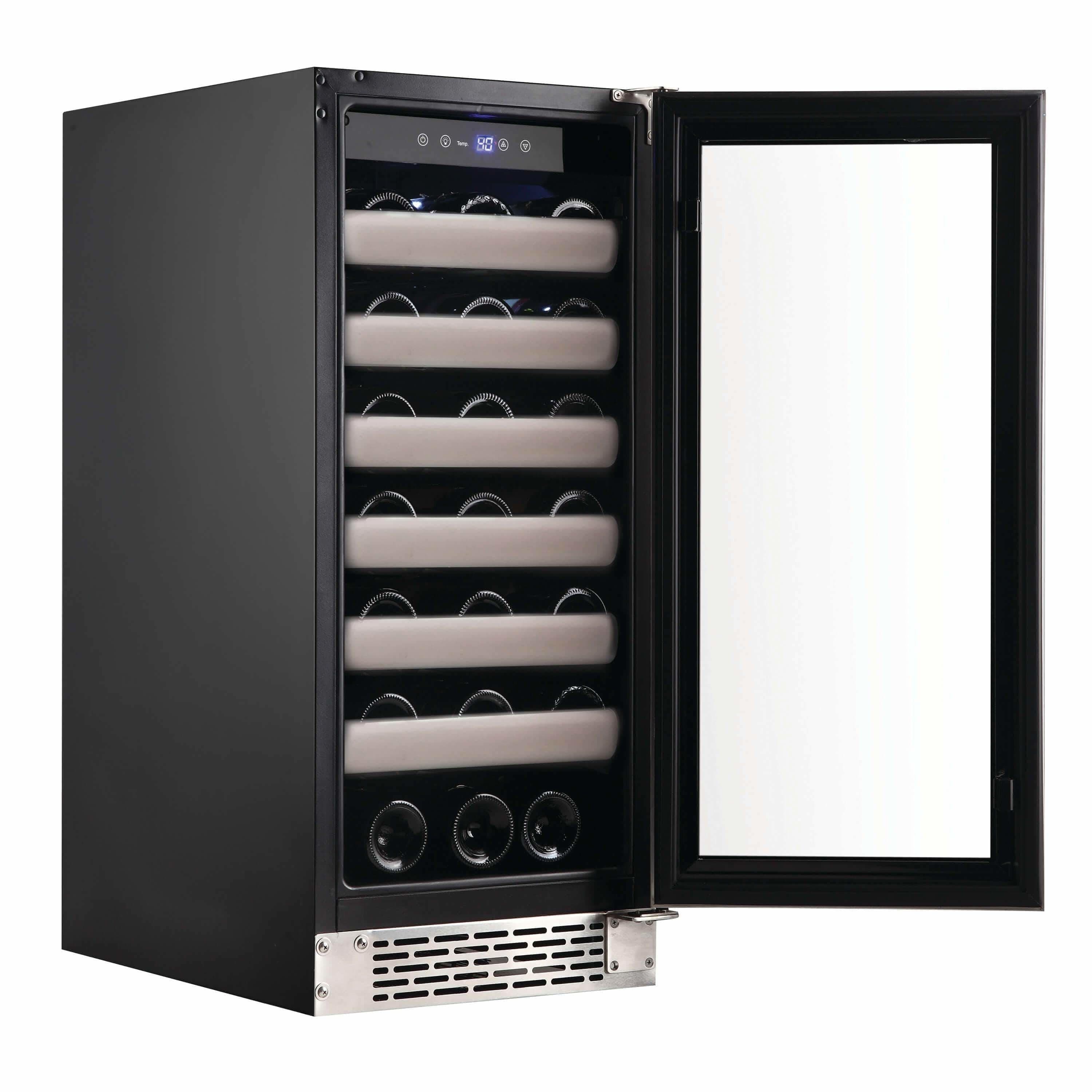 Whynter Elite 33 Bottle Seamless Stainless Steel Door Single Zone Built-in Wine Refrigerator BWR-331SL I Luxury Appliances Direct