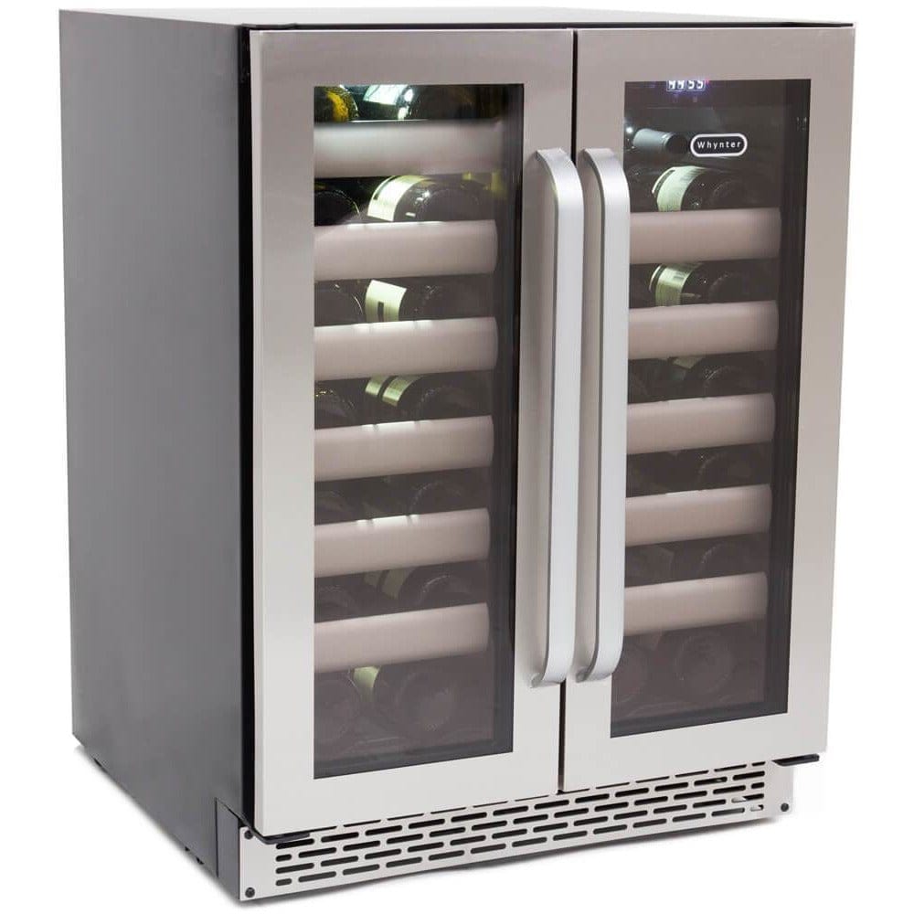 Whynter Elite 40 Bottle Seamless Stainless Steel Door Dual Zone Built-in Wine Refrigerator BWR-401DS I Luxury Appliances Direct