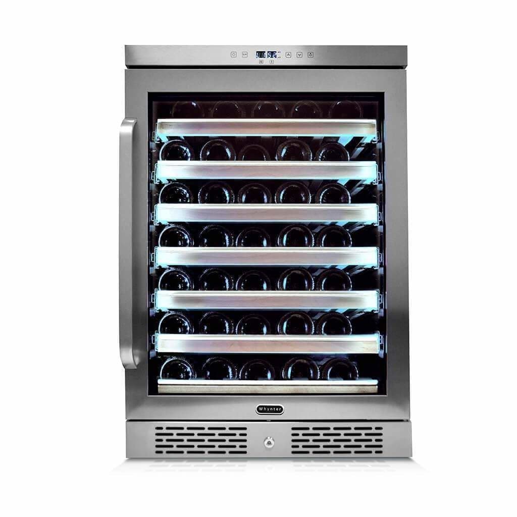 Whynter Elite Spectrum Lightshow 54 Bottle Stainless Steel 24 inch Built-in Wine Refrigerator BWR-545XS I Luxury Appliances Direct