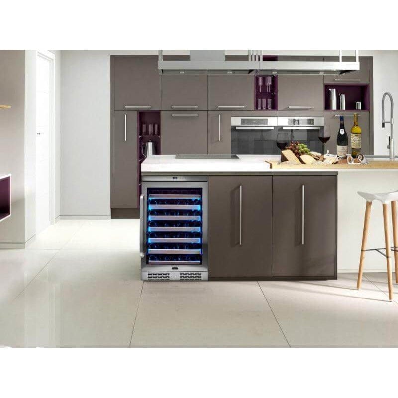 Whynter Elite Spectrum Lightshow 54 Bottle Stainless Steel 24 inch Built-in Wine Refrigerator BWR-545XS I Luxury Appliances Direct