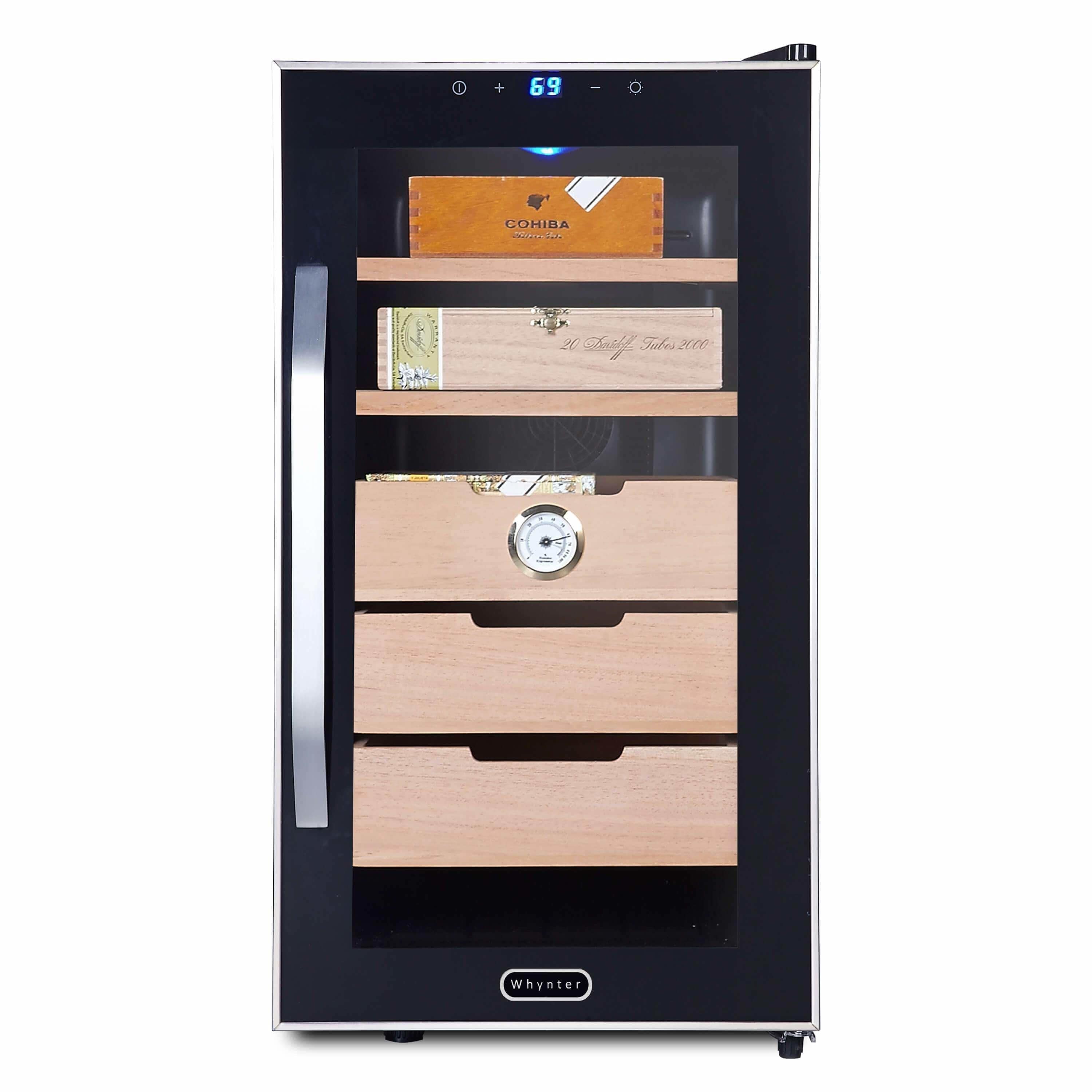Whynter Elite Touch Control Stainless 1.8 cu.ft. Cigar Cooler Humidor CHC-172BD I Luxury Appliances Direct