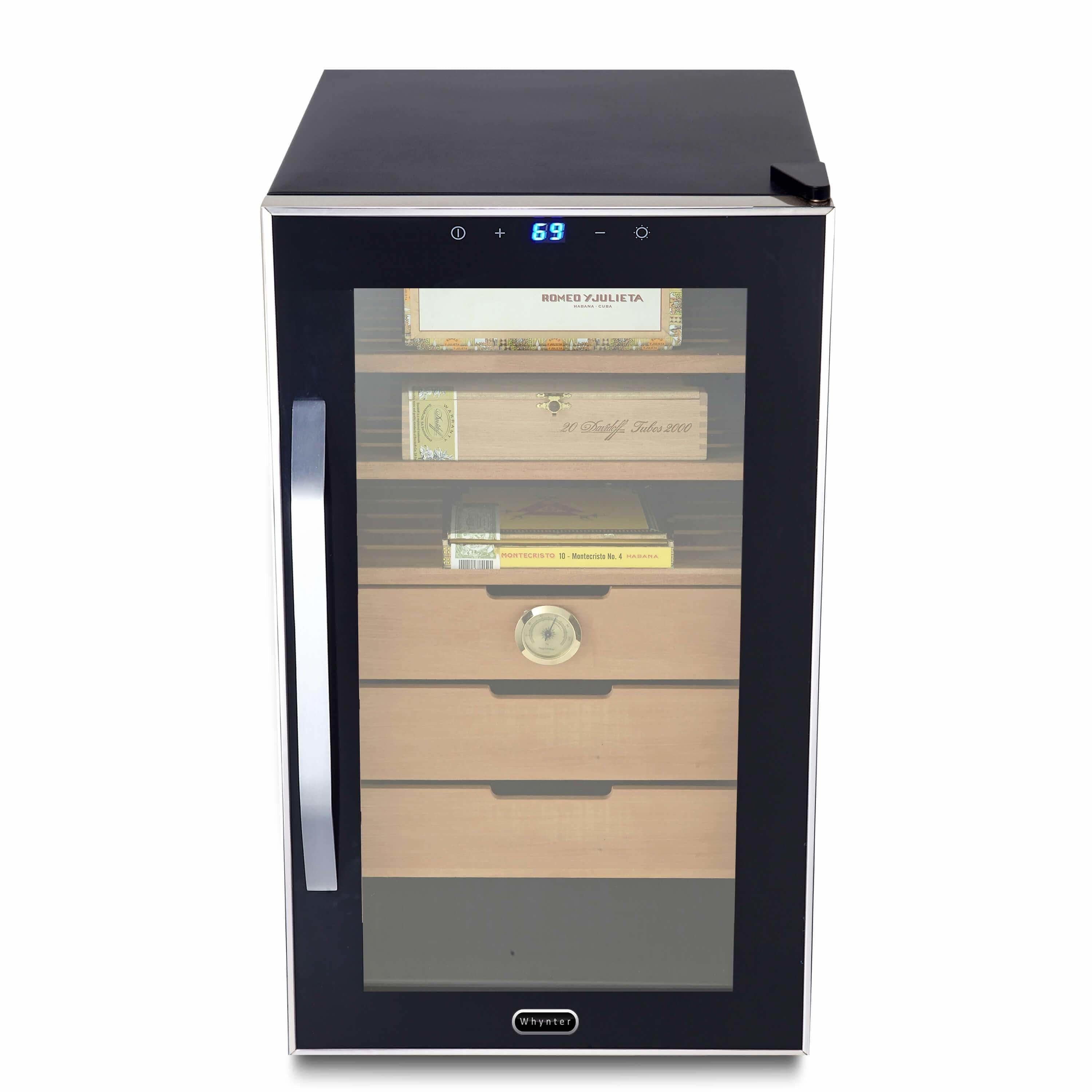 Whynter Elite Touch Control Stainless 1.8 cu.ft. Cigar Cooler Humidor CHC-172BD I Luxury Appliances Direct