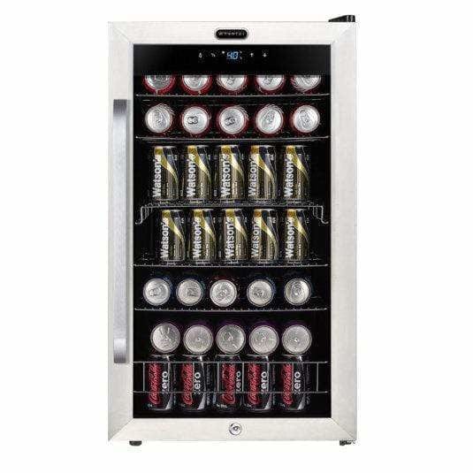 Whynter Freestanding 121 can Beverage Refrigerator with Digital Control and Internal Fan BR-1211DS I Luxury Appliances Direct