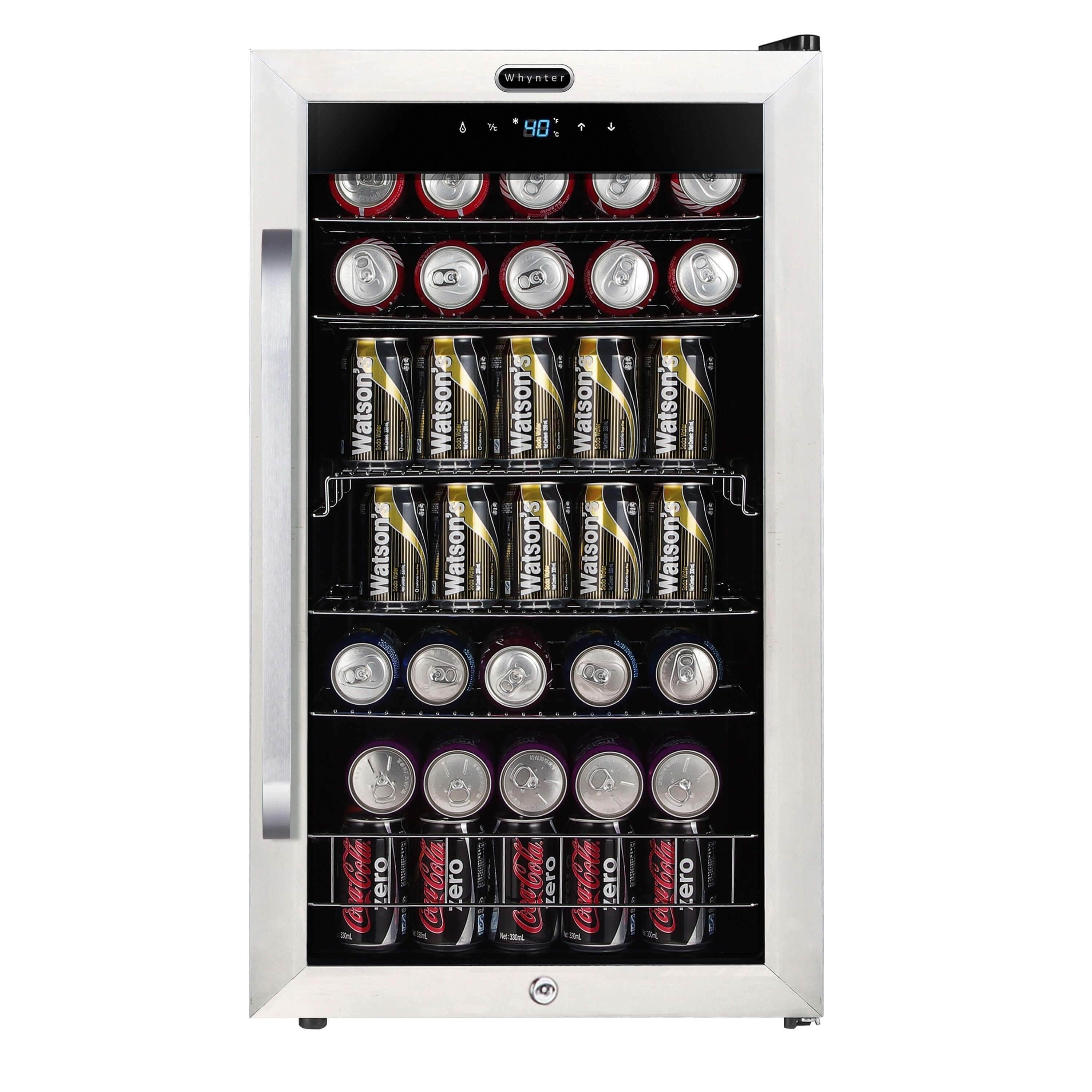 Whynter Freestanding 121 can Beverage Refrigerator with Digital Control and Internal Fan BR-1211DS I Luxury Appliances Direct