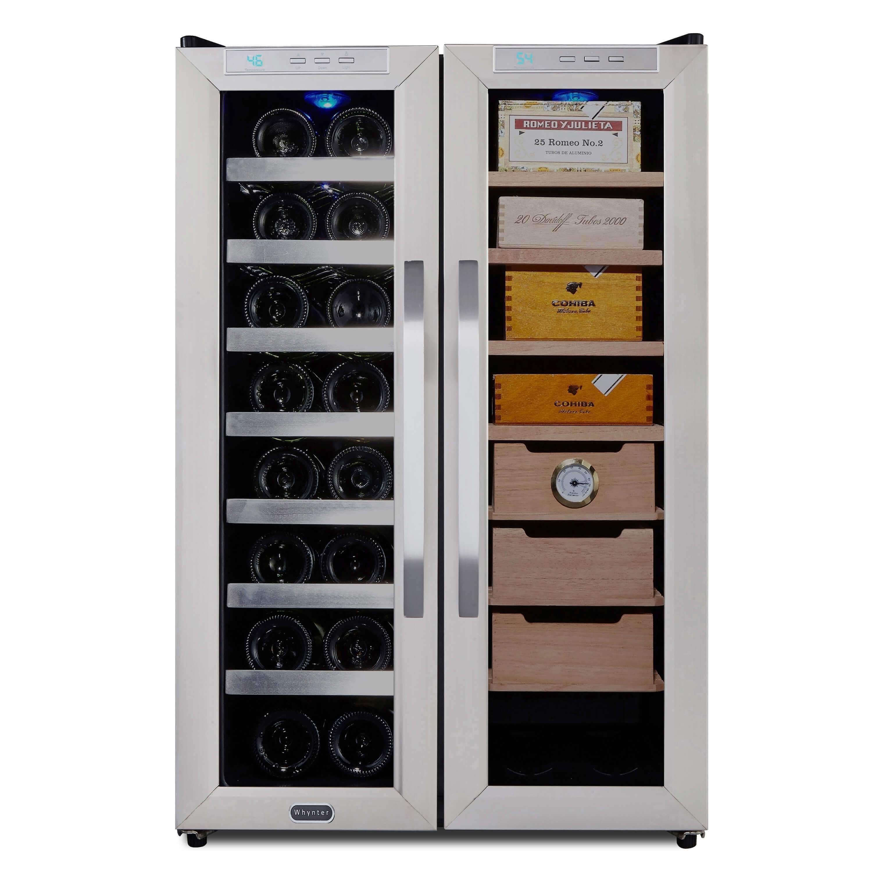 Whynter Freestanding 3.6 cu. ft. Wine Cooler and Cigar Humidor Center CWC-351DD Discontinued I Luxury Appliances Direct