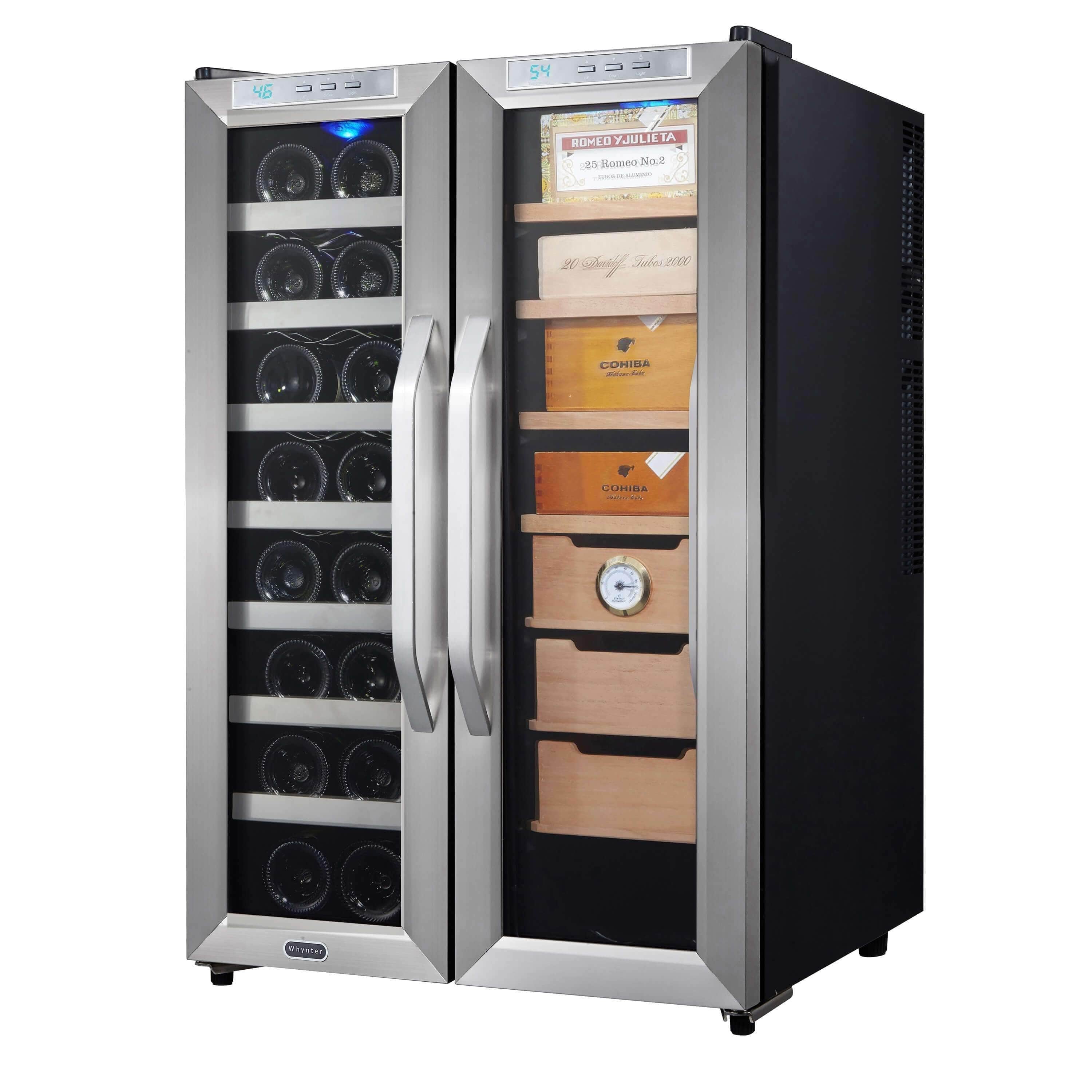 Whynter Freestanding 3.6 cu. ft. Wine Cooler and Cigar Humidor Center CWC-351DD Discontinued I Luxury Appliances Direct