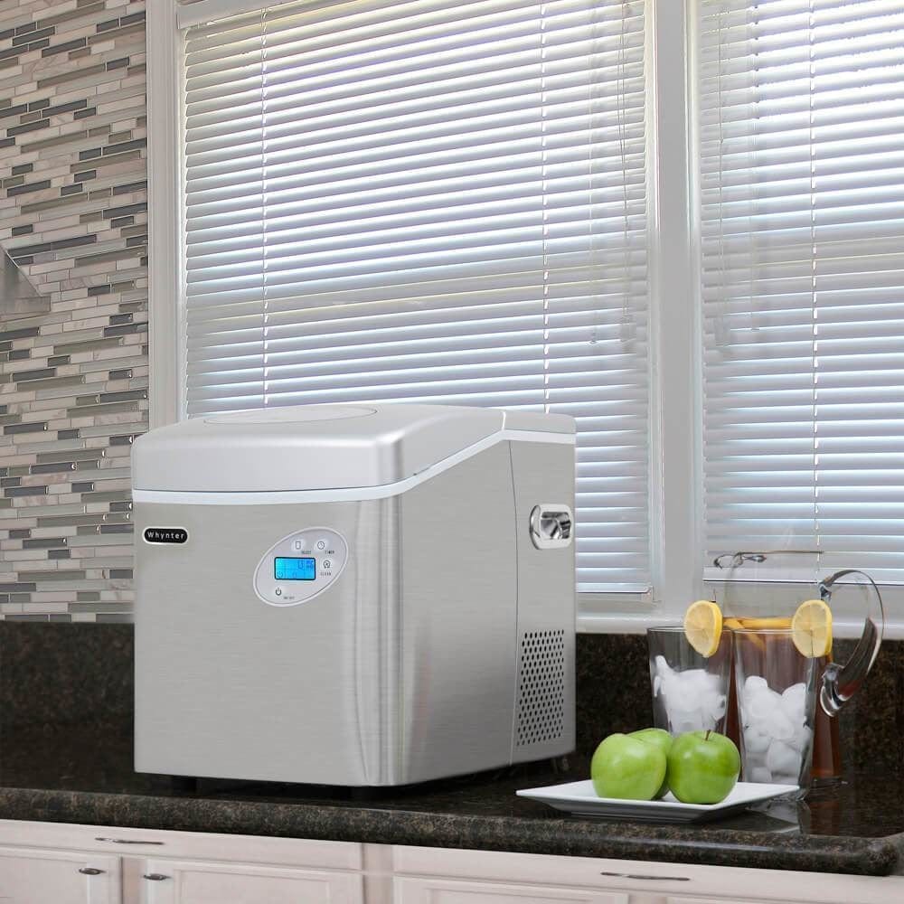 Whynter Portable Ice Maker 49 lb capacity Stainless Steel IMC-490SS I Luxury Appliances Direct