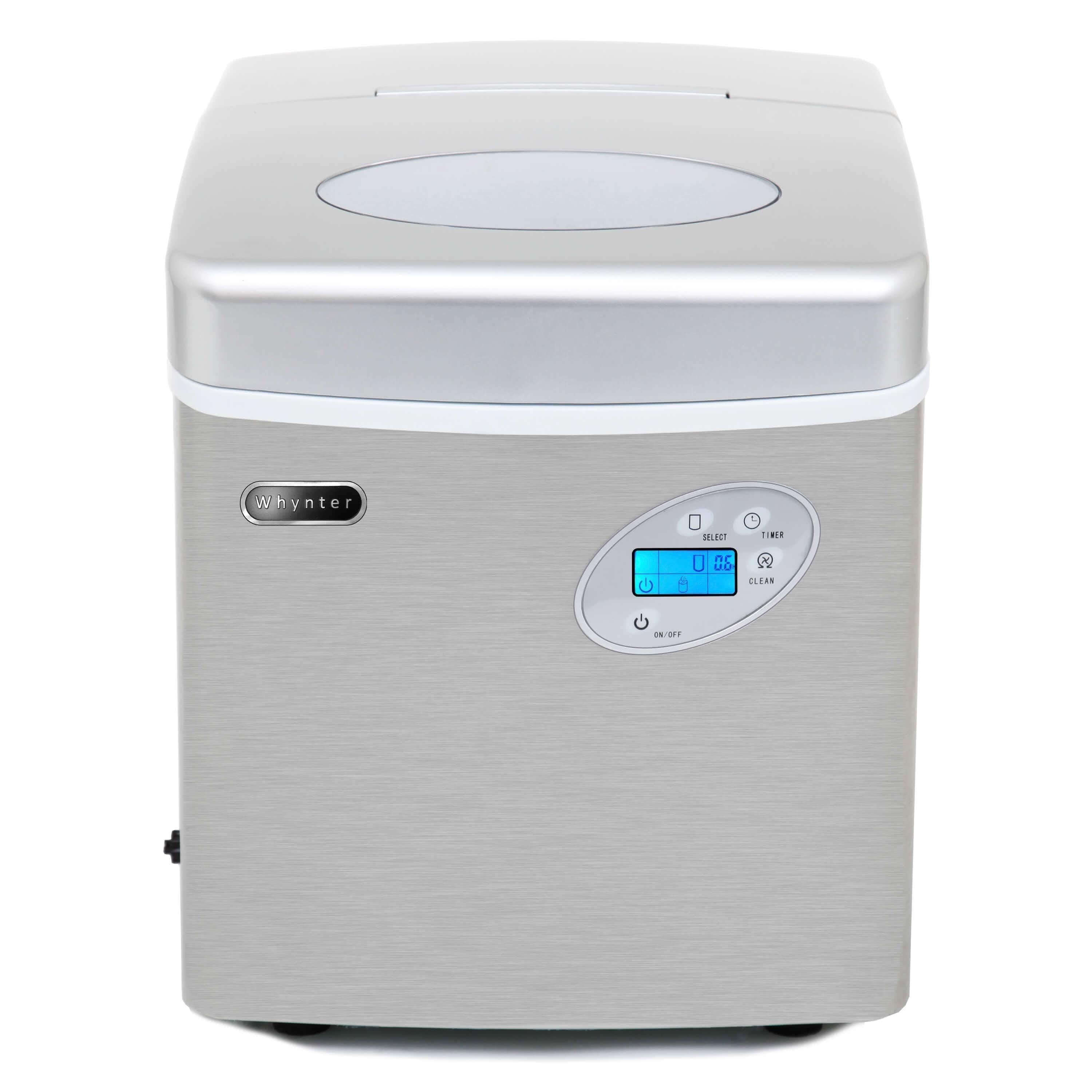 Whynter Portable Ice Maker with 49lb Capacity Stainless Steel with Water Connection IMC-491DC I Luxury Appliances Direct
