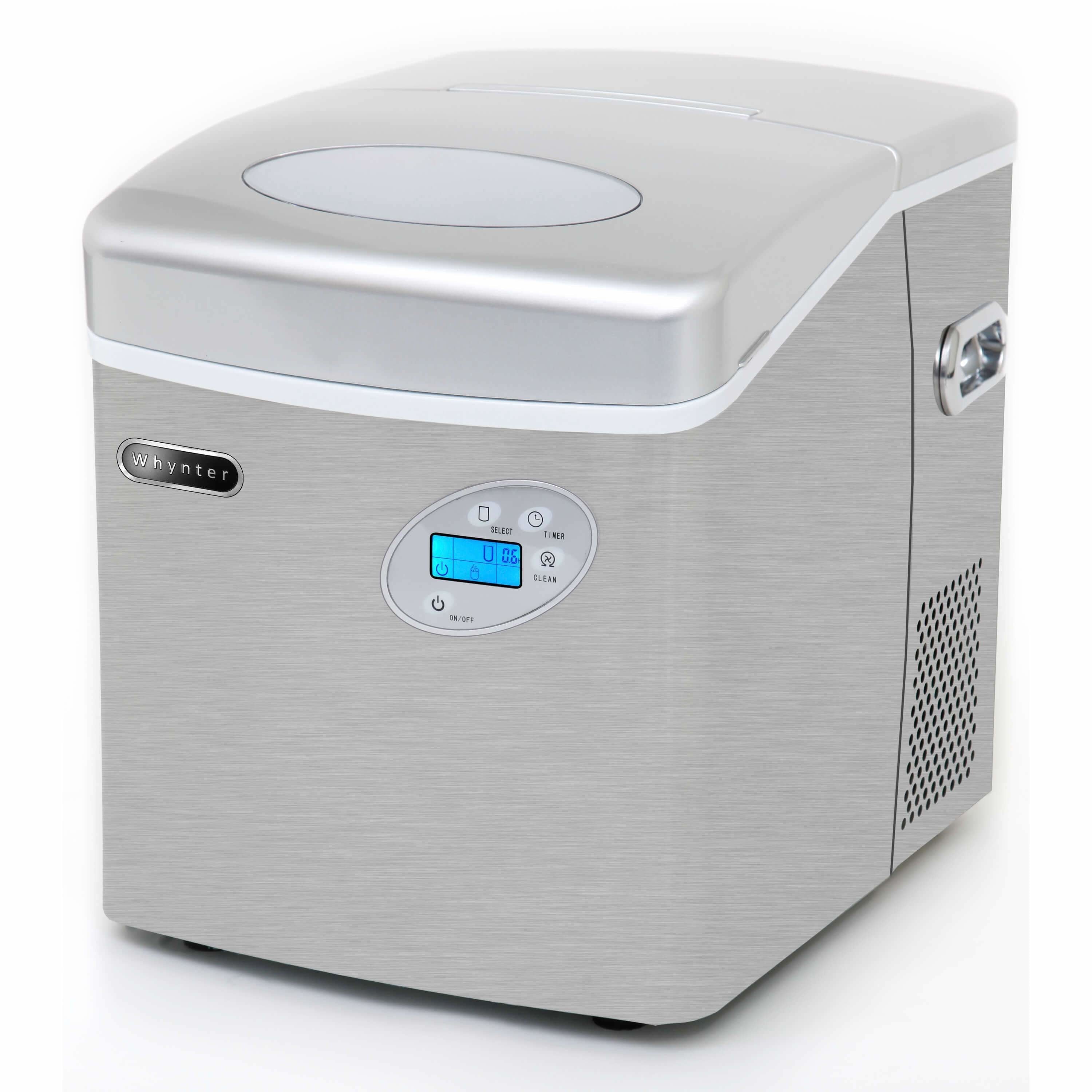 Whynter Portable Ice Maker with 49lb Capacity Stainless Steel with Water Connection IMC-491DC I Luxury Appliances Direct