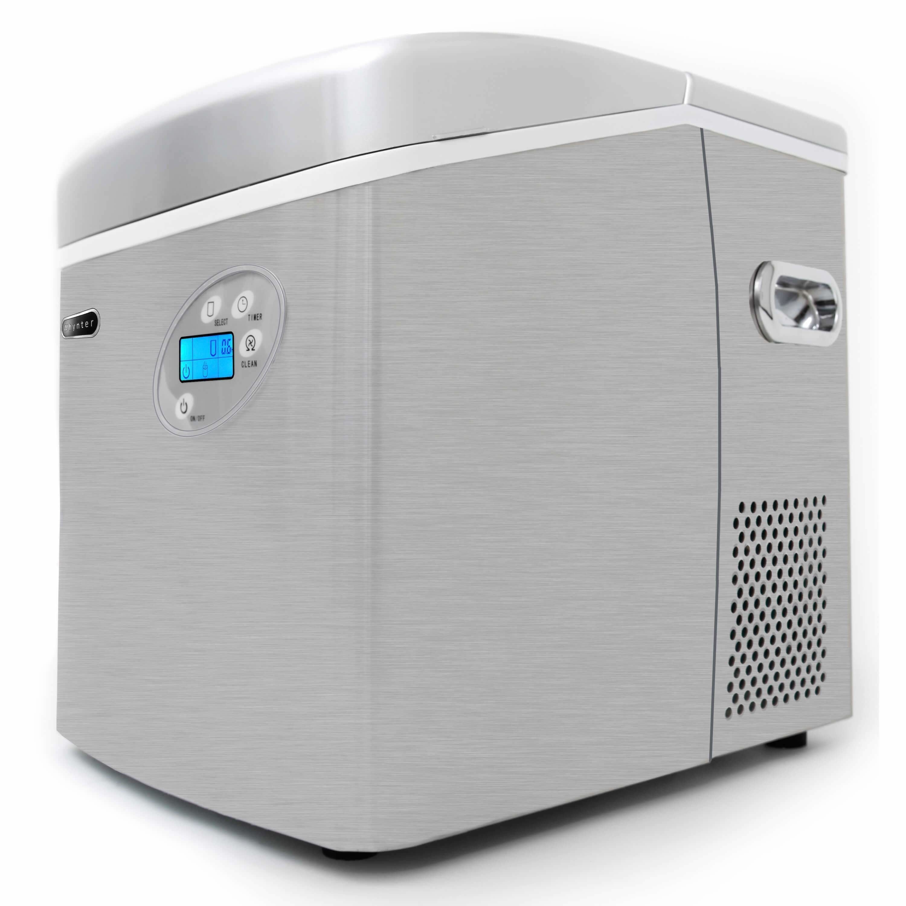 Whynter Portable Ice Maker with 49lb Capacity Stainless Steel with Water Connection IMC-491DC I Luxury Appliances Direct