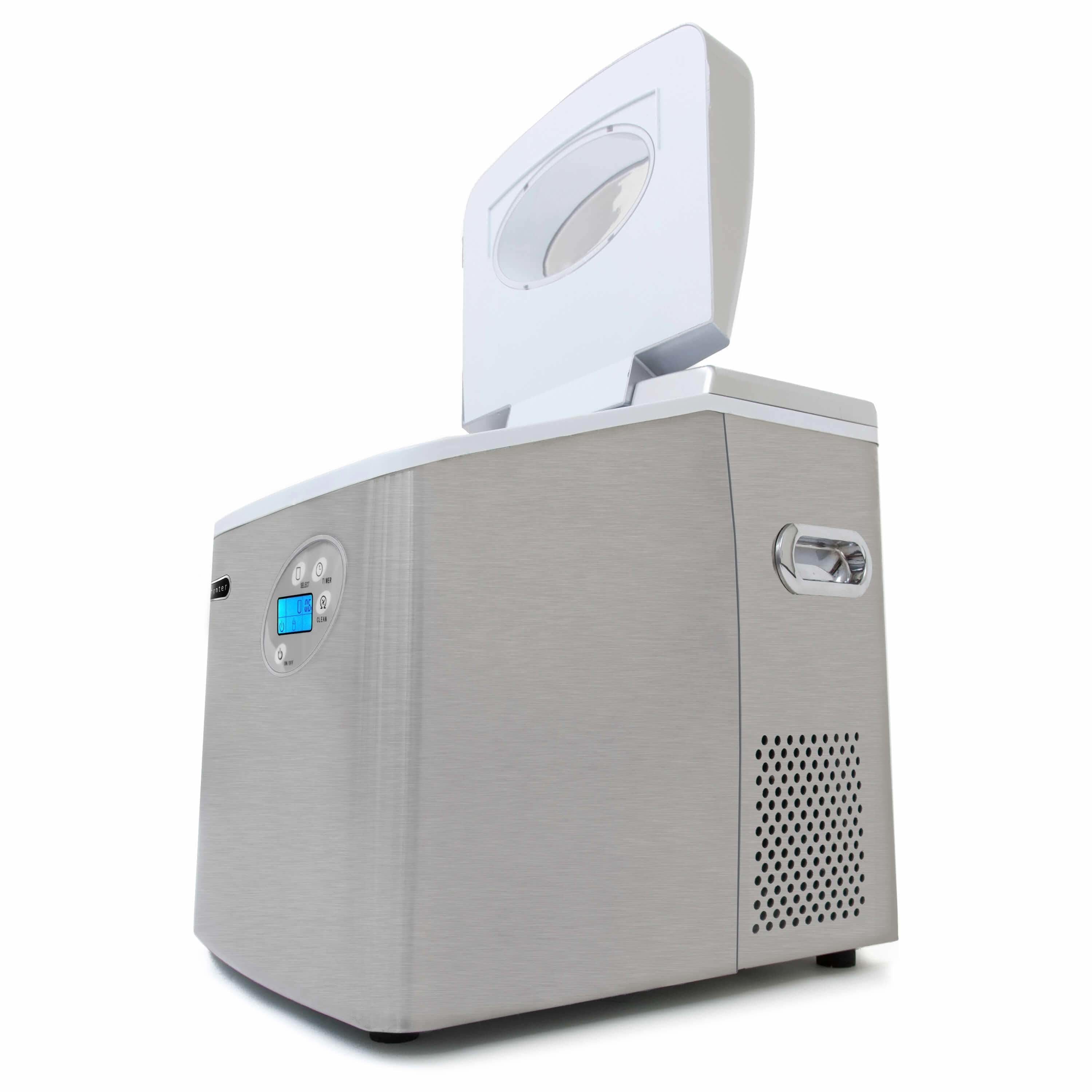 Whynter Portable Ice Maker with 49lb Capacity Stainless Steel with Water Connection IMC-491DC I Luxury Appliances Direct