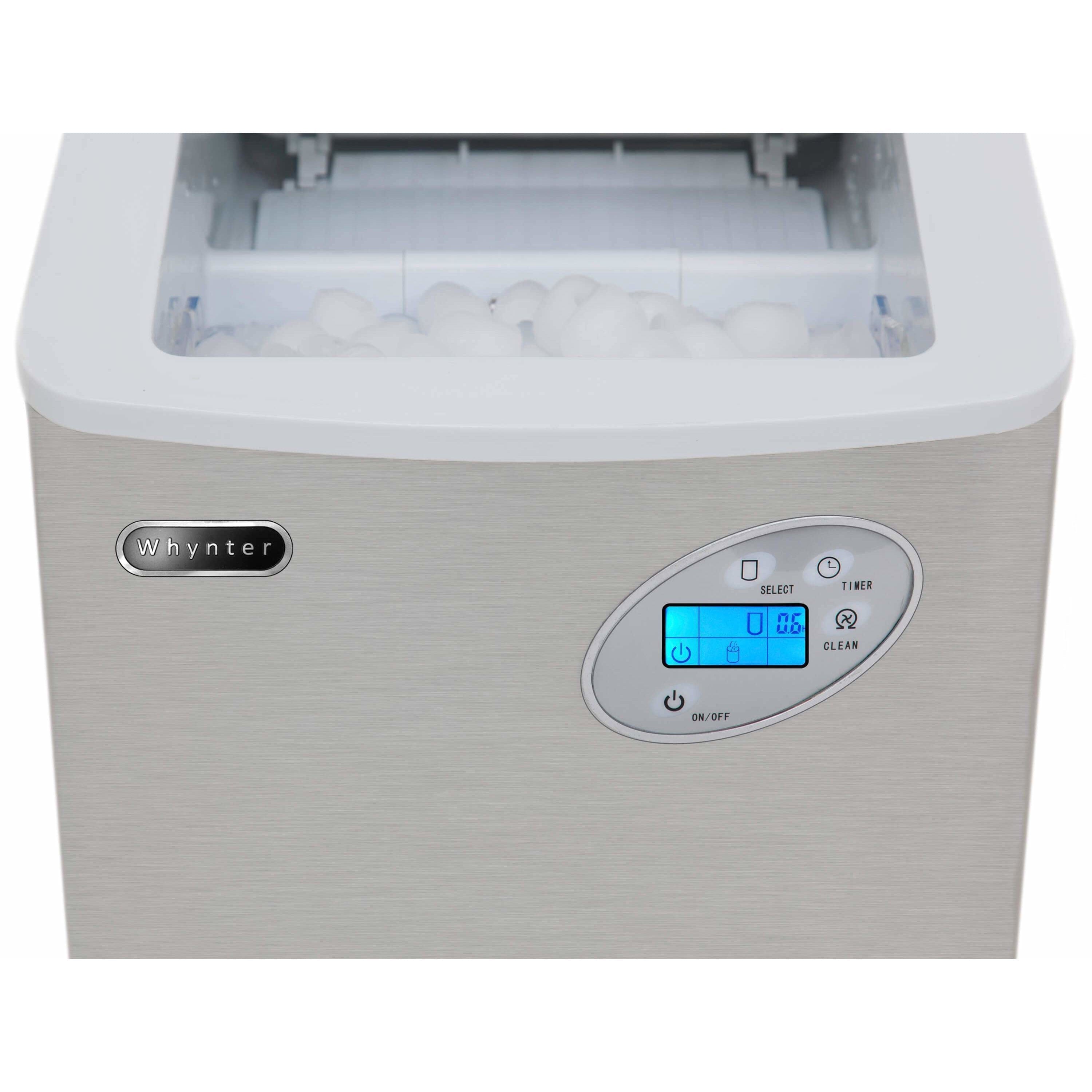 Whynter Portable Ice Maker with 49lb Capacity Stainless Steel with Water Connection IMC-491DC I Luxury Appliances Direct