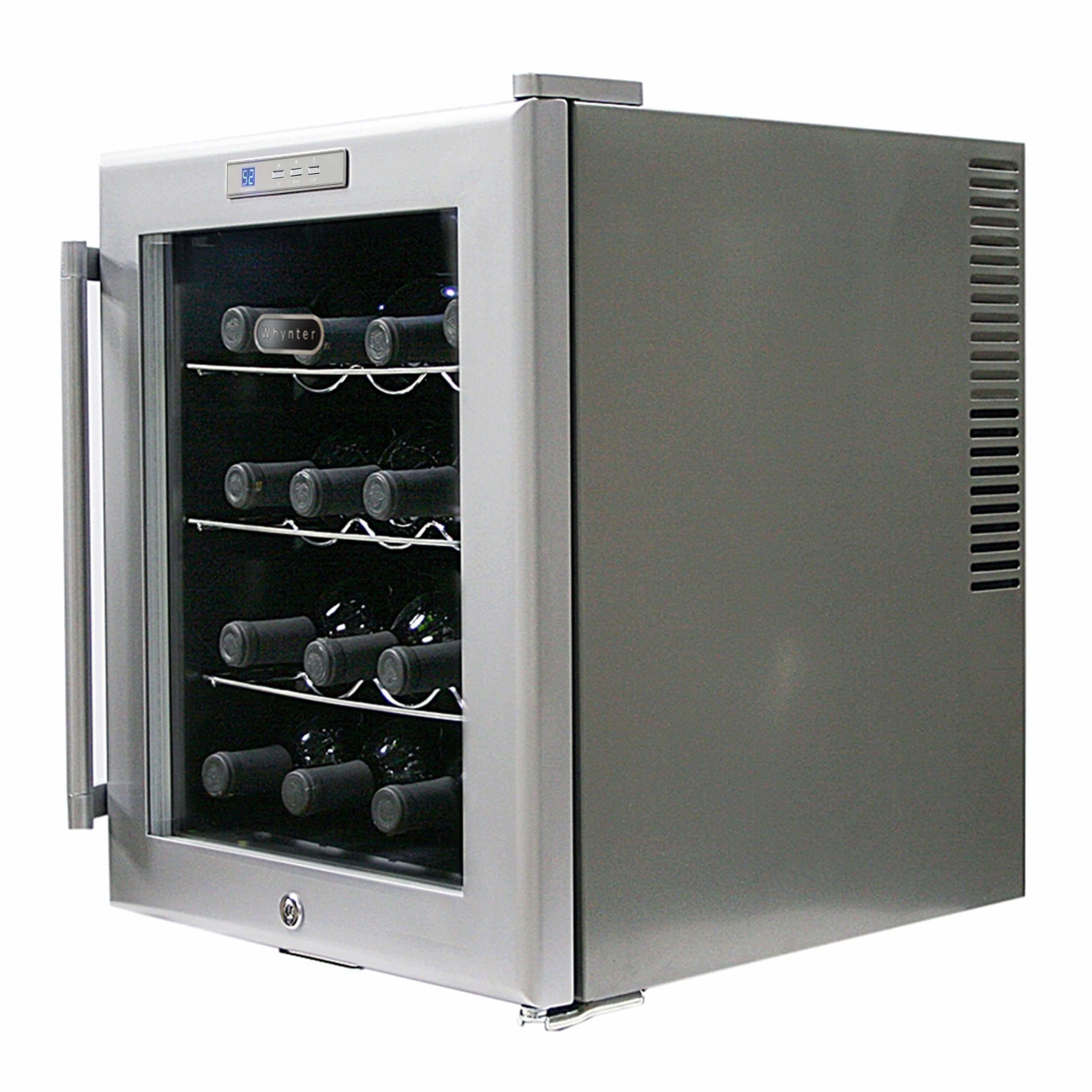 Whynter SNO 16 Bottles Wine Cooler - Platinum with lock WC-16S I Luxury Appliances Direct