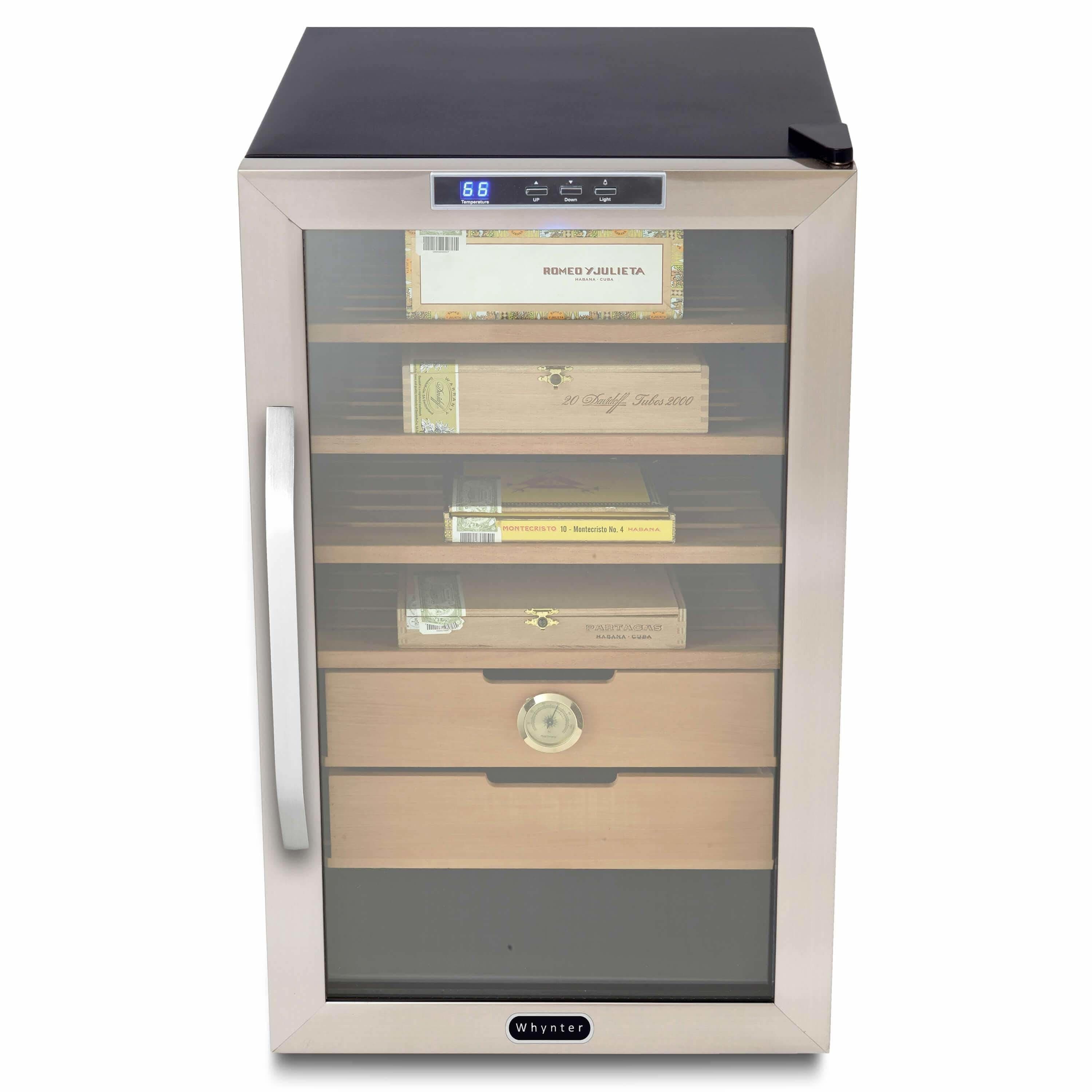 Whynter Stainless Steel 2.5 cu. ft. Cigar Cooler Humidor CHC-251S I Luxury Appliances Direct