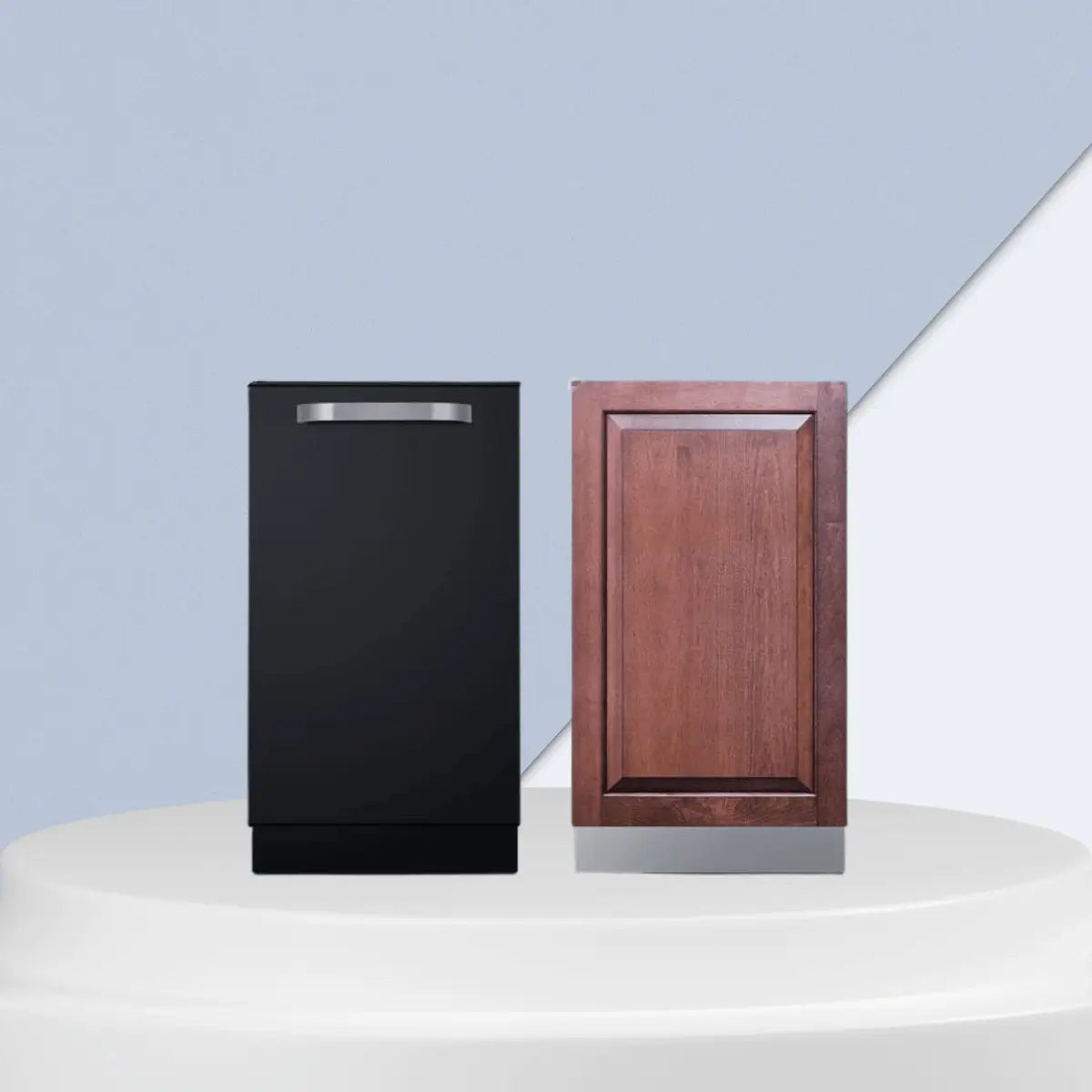 18 inch dishwashers collection featuring compact black and panel-ready wood front models for small kitchen spaces